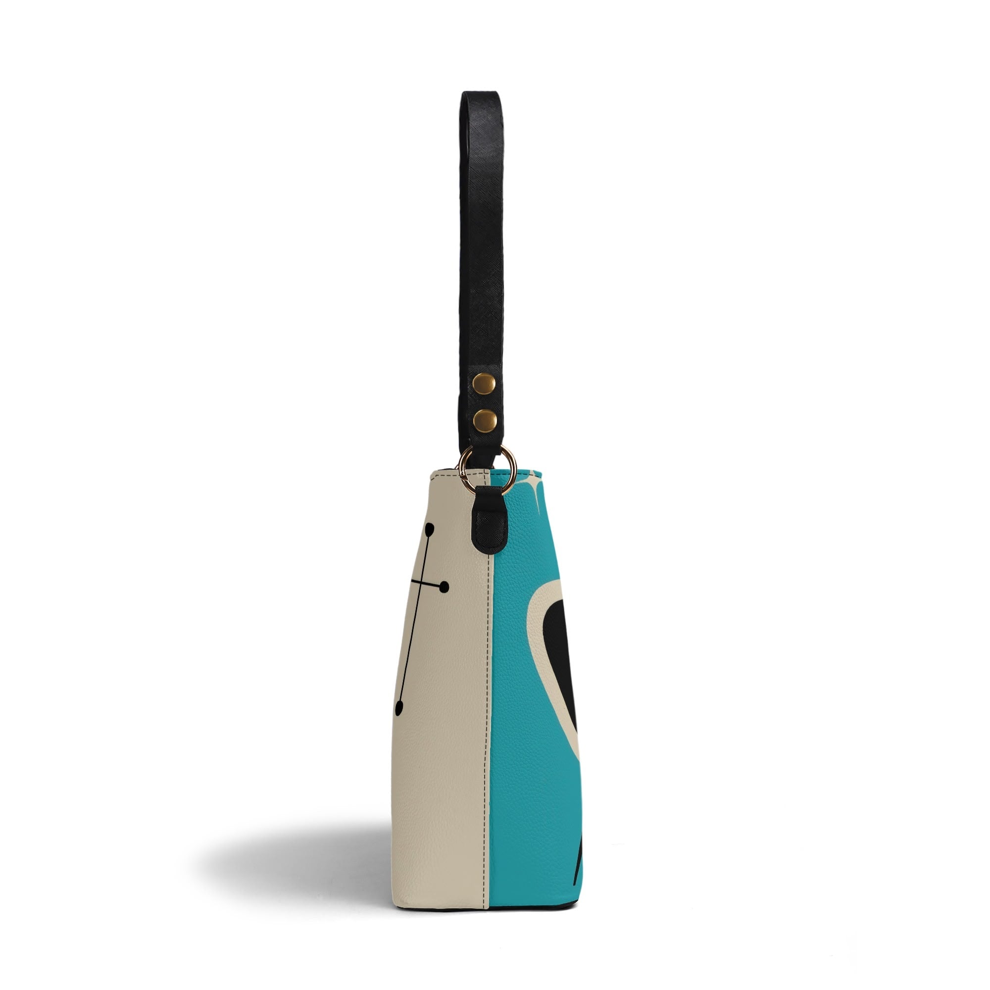 Kate McEnroe New York Atomic Cat Retro Vintage TV Bucket Handbag, Mid Century Modern Purse, MCM Kitsch Crossbody BagHandbagsW8MJ53XW - 1