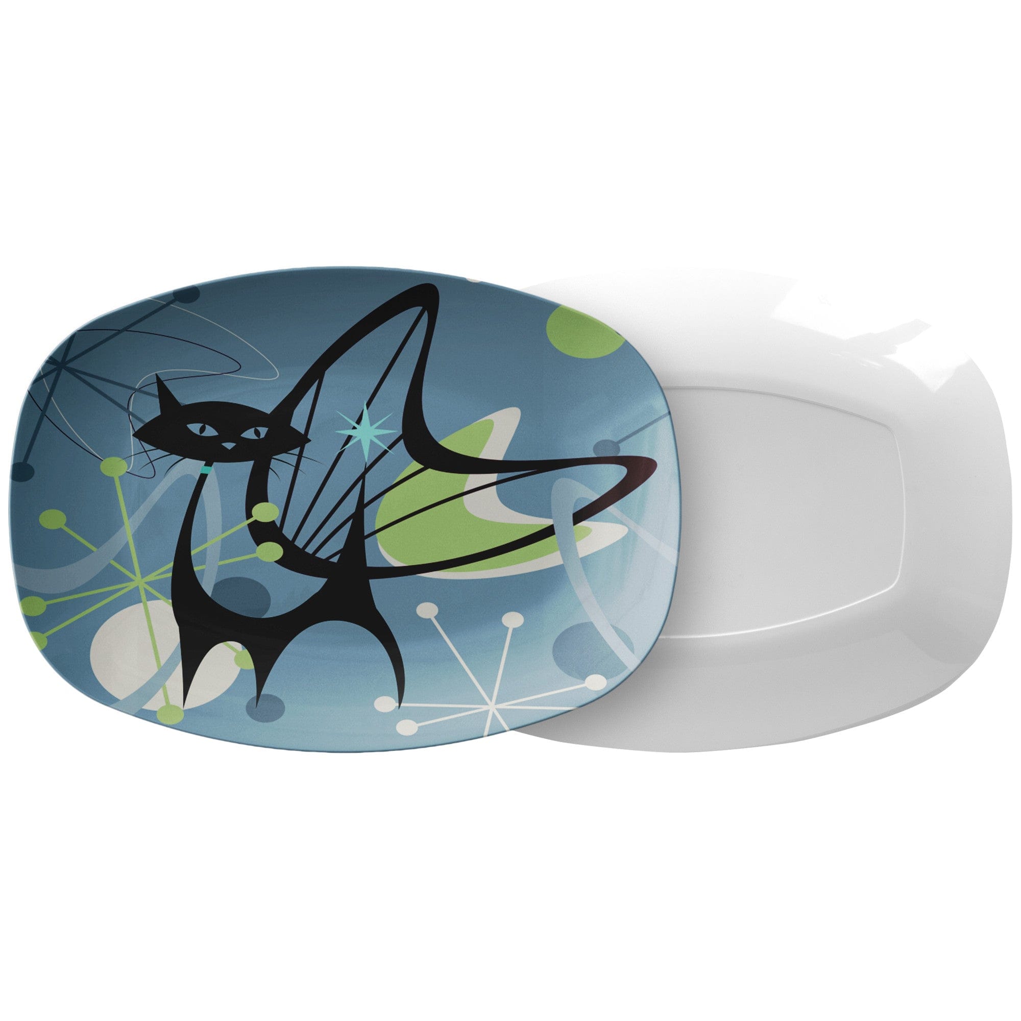 Kate McEnroe New York Atomic Cat Serving PlatterServing PlattersP21 - CAT - BLU - 25