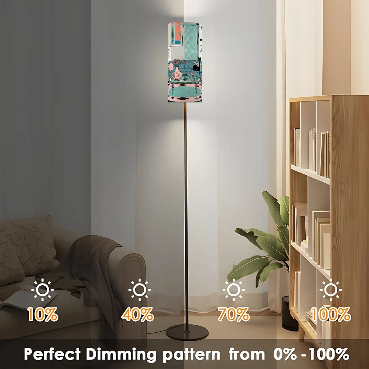 Kate McEnroe New York Atomic Cat Slim Floor Lamp, Mid Century Modern Living Room LightFloor LampsKMuxxSNI5R