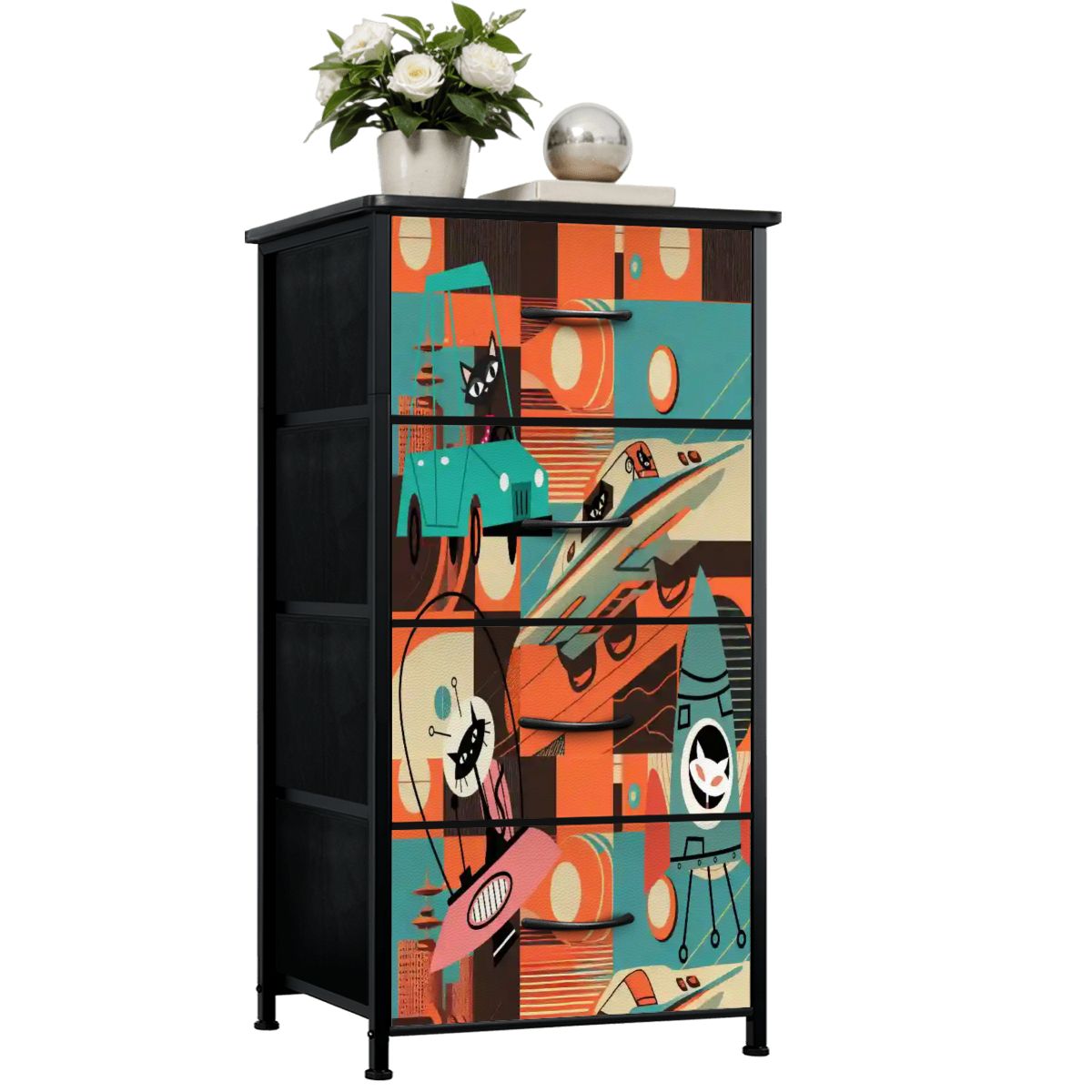 Kate McEnroe New York Atomic Cat Sputnik 50s Space Age Mid Century Modern DresserDressers33yICqf6wd