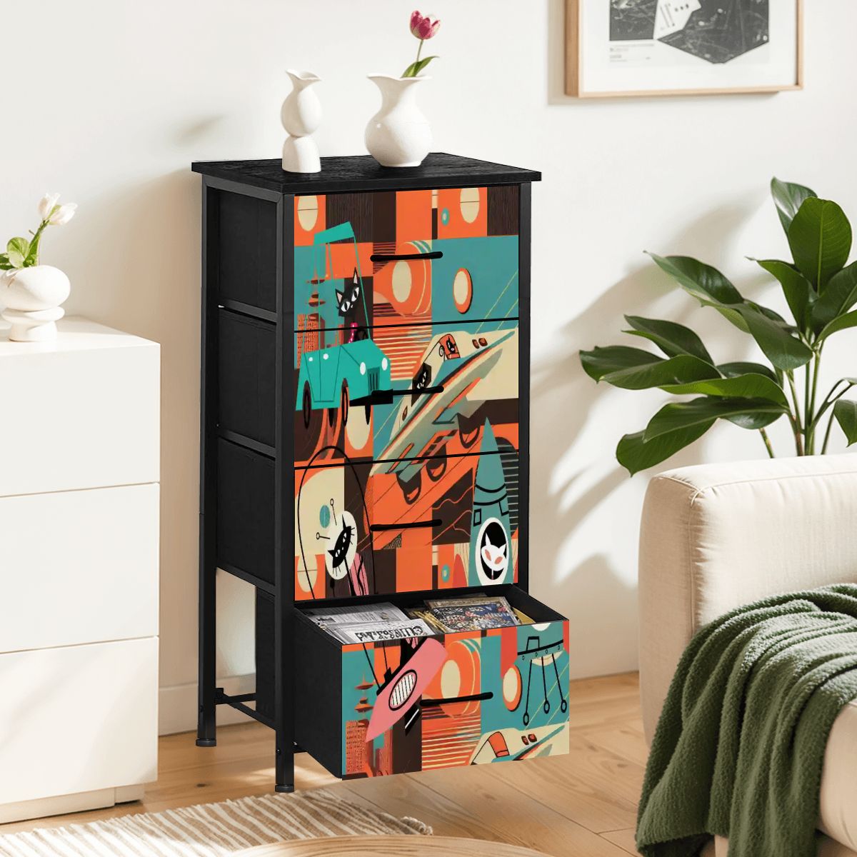 Kate McEnroe New York Atomic Cat Sputnik 50s Space Age Mid Century Modern DresserDressers33yICqf6wd