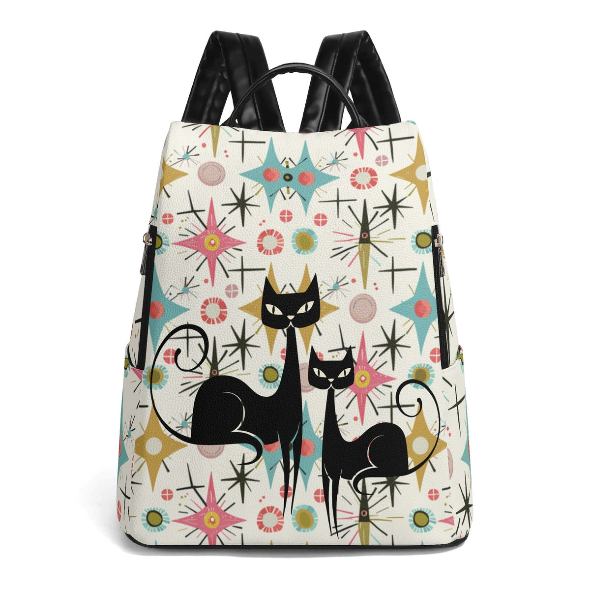 Kate McEnroe New York Atomic Cat Starburst Backpack, Mid Century Modern Retro DaypackBackpacksN7MRPQKW-1