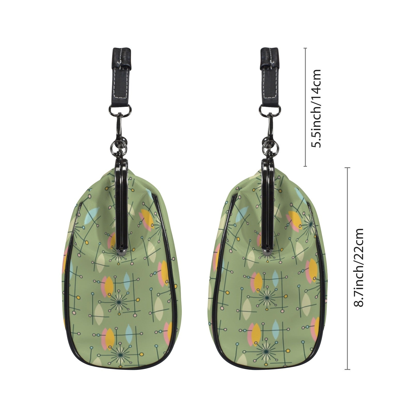 Kate McEnroe New York Atomic Cat Starburst Mid Century Modern Retro Kisslock Frame PurseCrossbody BagsD3283676