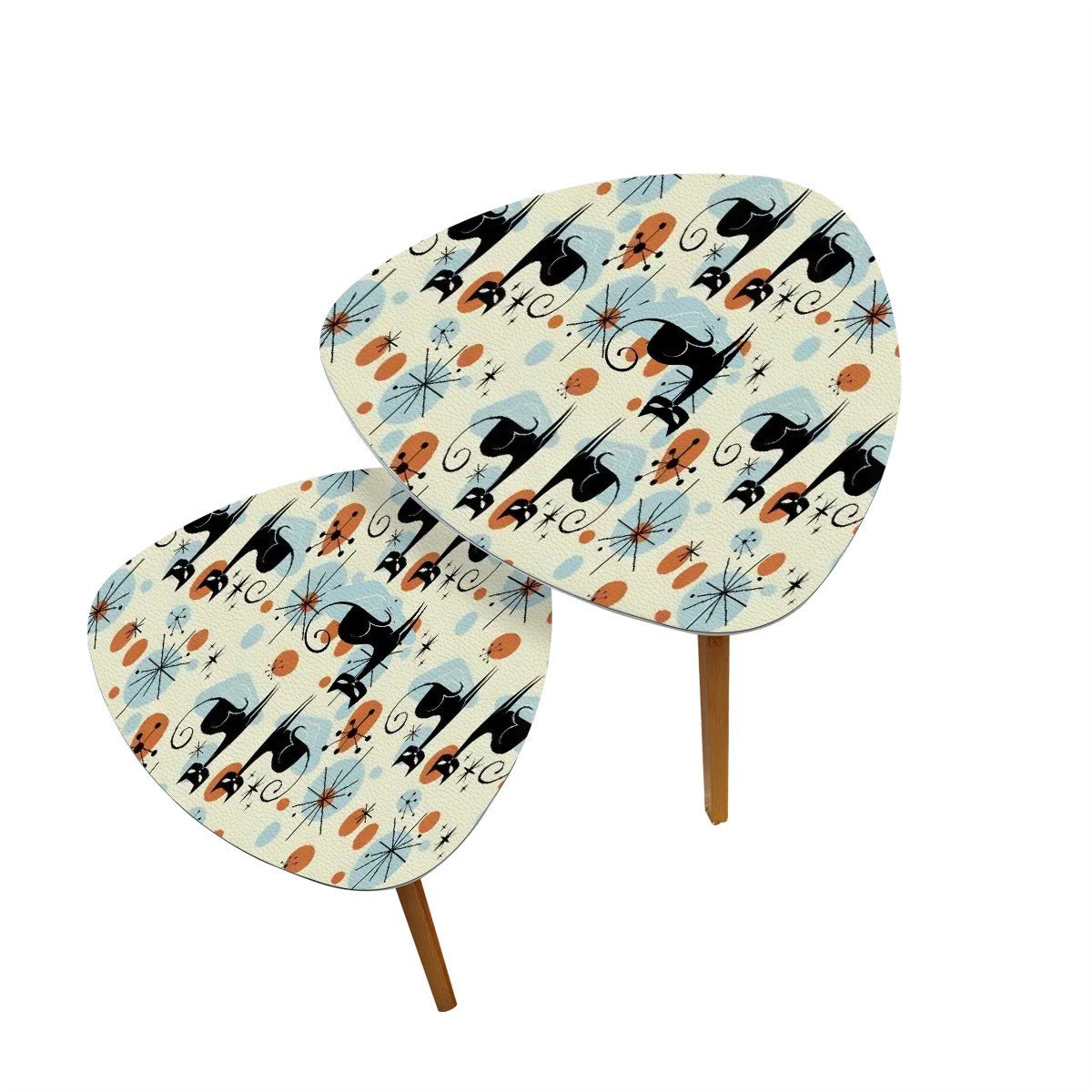 Kate McEnroe New York Atomic Cat Starburst Nesting Tables, Sputnik Mid Century Modern Sexton Cat, Retro 50s Boomerang Coffee Table SetNesting Tablesr2wSmu0ai5