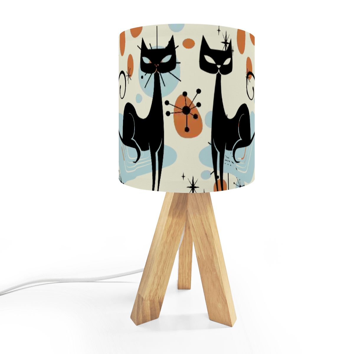 Kate McEnroe New York Atomic Cat Tripod Table Lamp Mid Century Modern Retro Desk LightTable LampsMxuP0mNVfe