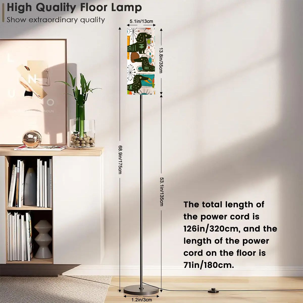 Kate McEnroe New York Atomic Dachshund MCM Tall Floor Lamp, Retro 1950s Space Age LightingFloor LampsUyPEHhSk4e