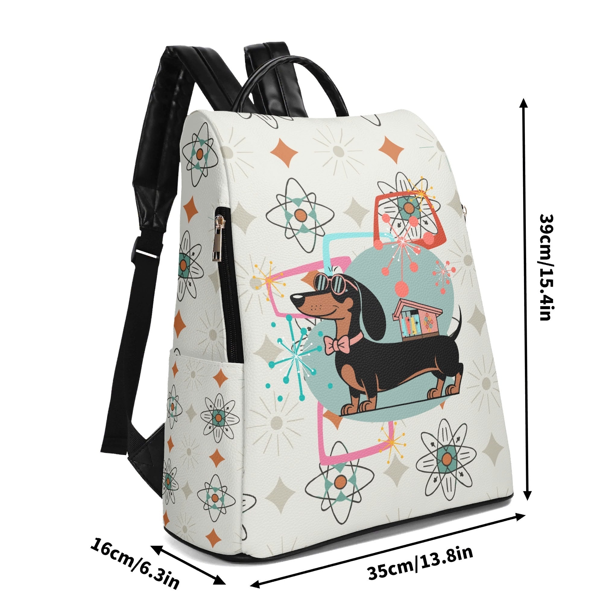 Kate McEnroe New York Atomic Dachshund Mid Century Modern Retro Backpack Wiener Dog BagBackpacksW8MX73XW-1