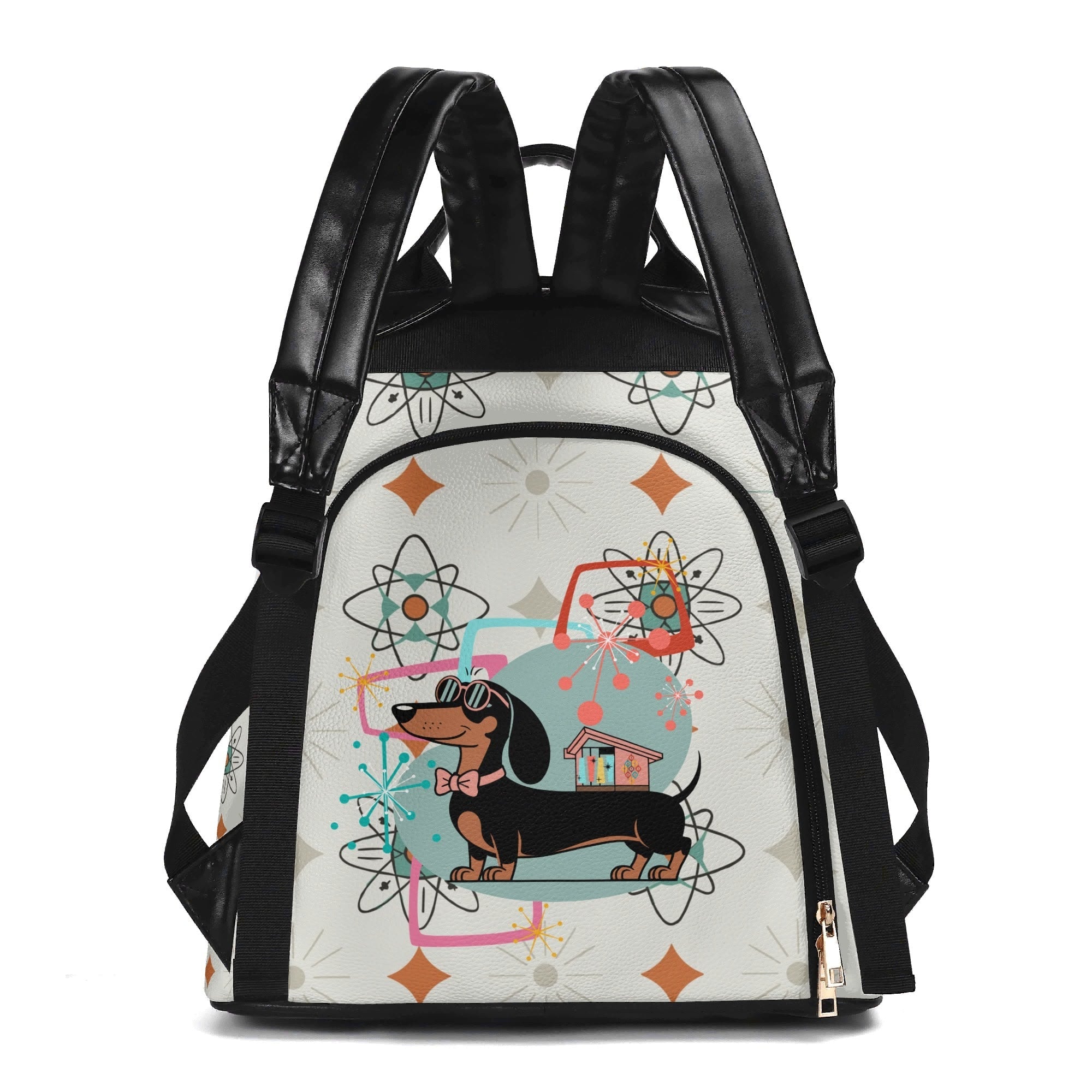 Kate McEnroe New York Atomic Dachshund Mid Century Modern Retro Backpack Wiener Dog BagBackpacksW8MX73XW-1