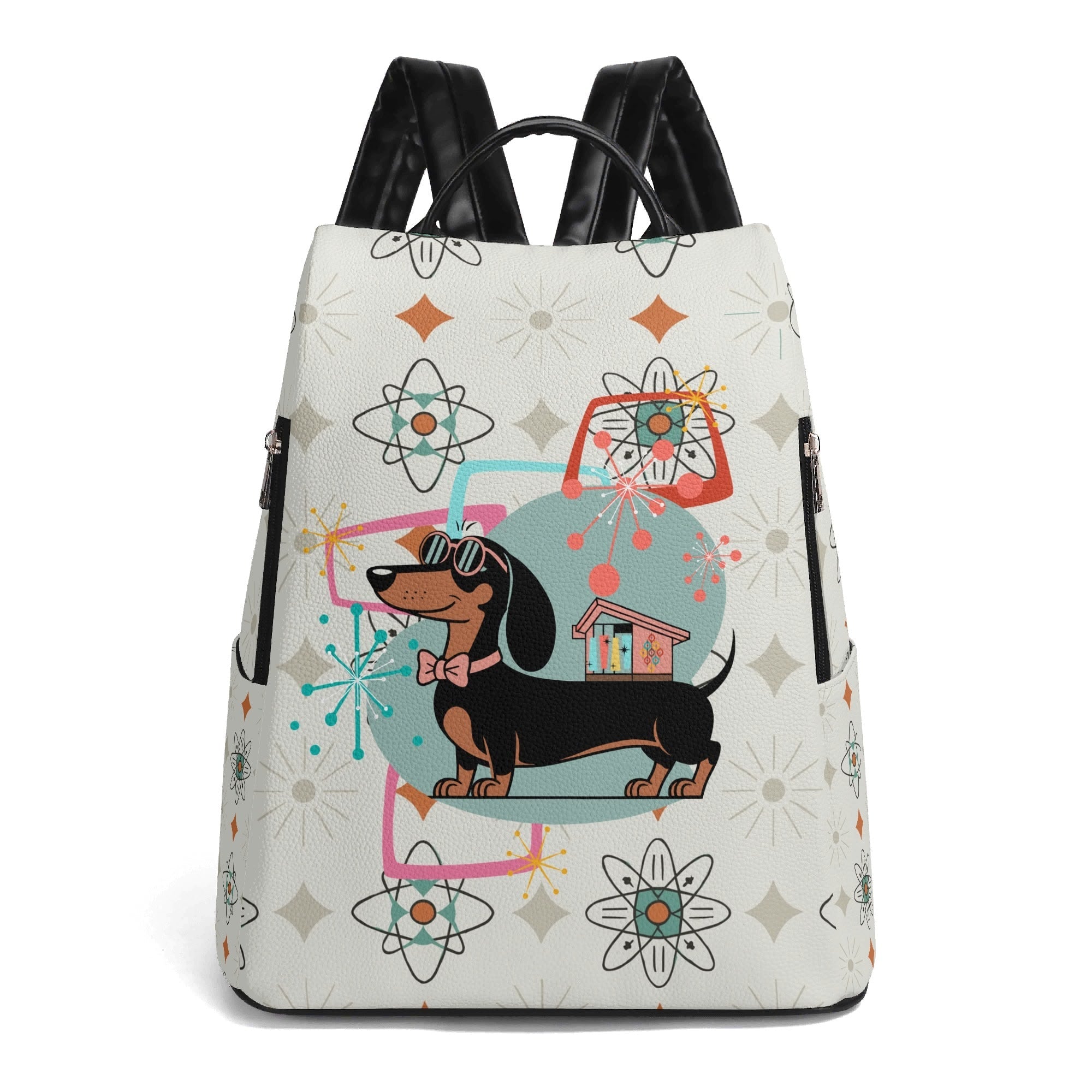 Kate McEnroe New York Atomic Dachshund Mid Century Modern Retro Backpack Wiener Dog BagBackpacksW8MX73XW-1