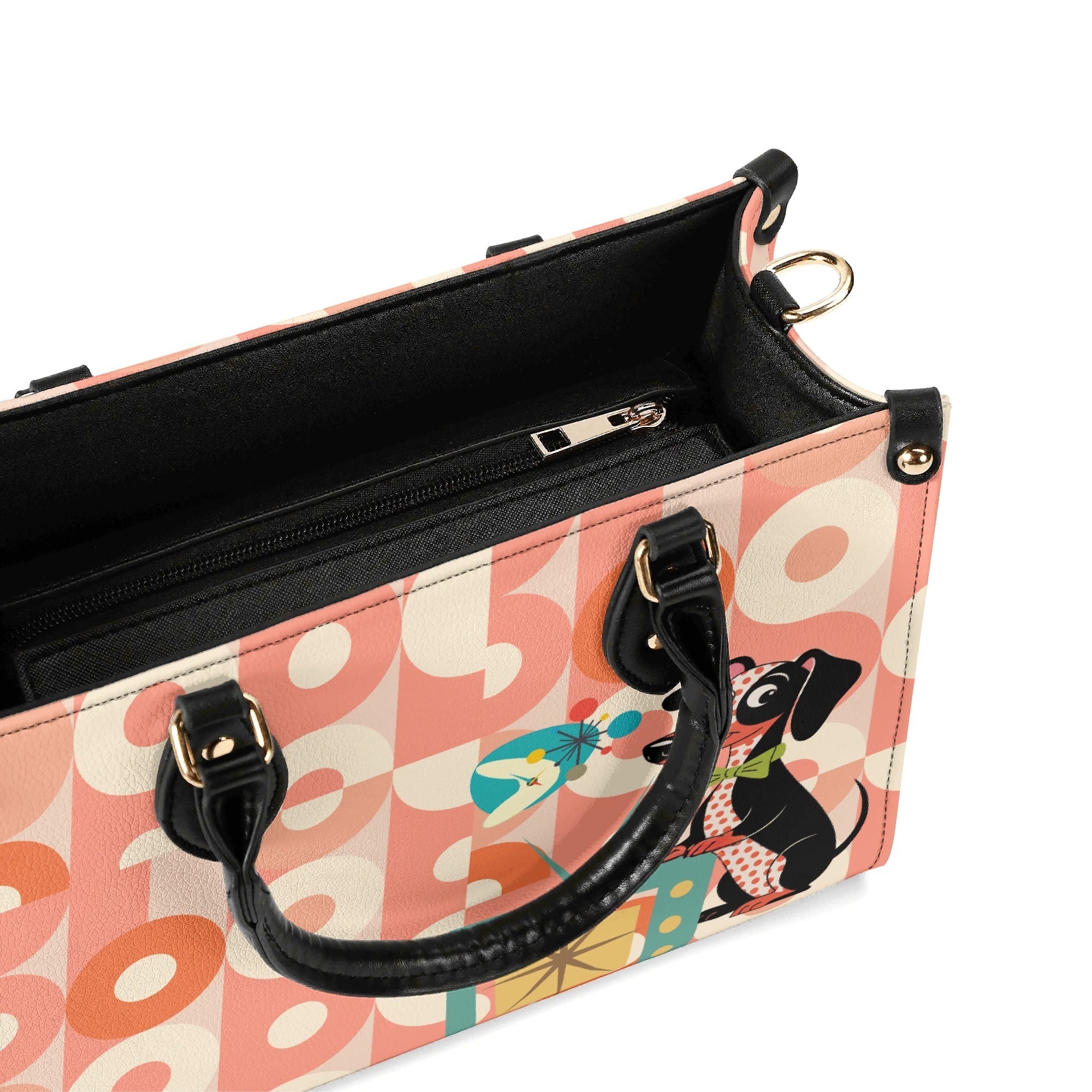 Kate McEnroe New York Atomic Doxie Dog, Retro Dachshund Handbag, Mid Century Modern 50s Kitsch Dog SatchelHandbagsNM6VLM6W - 1