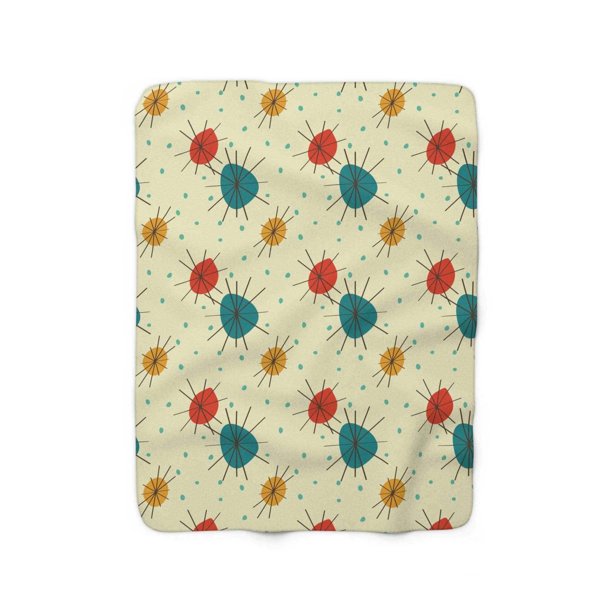 Kate McEnroe New York Atomic Franciscan Starburst Mid - Century Modern Geometric Sherpa Fleece BlanketBlankets85241123243783850965