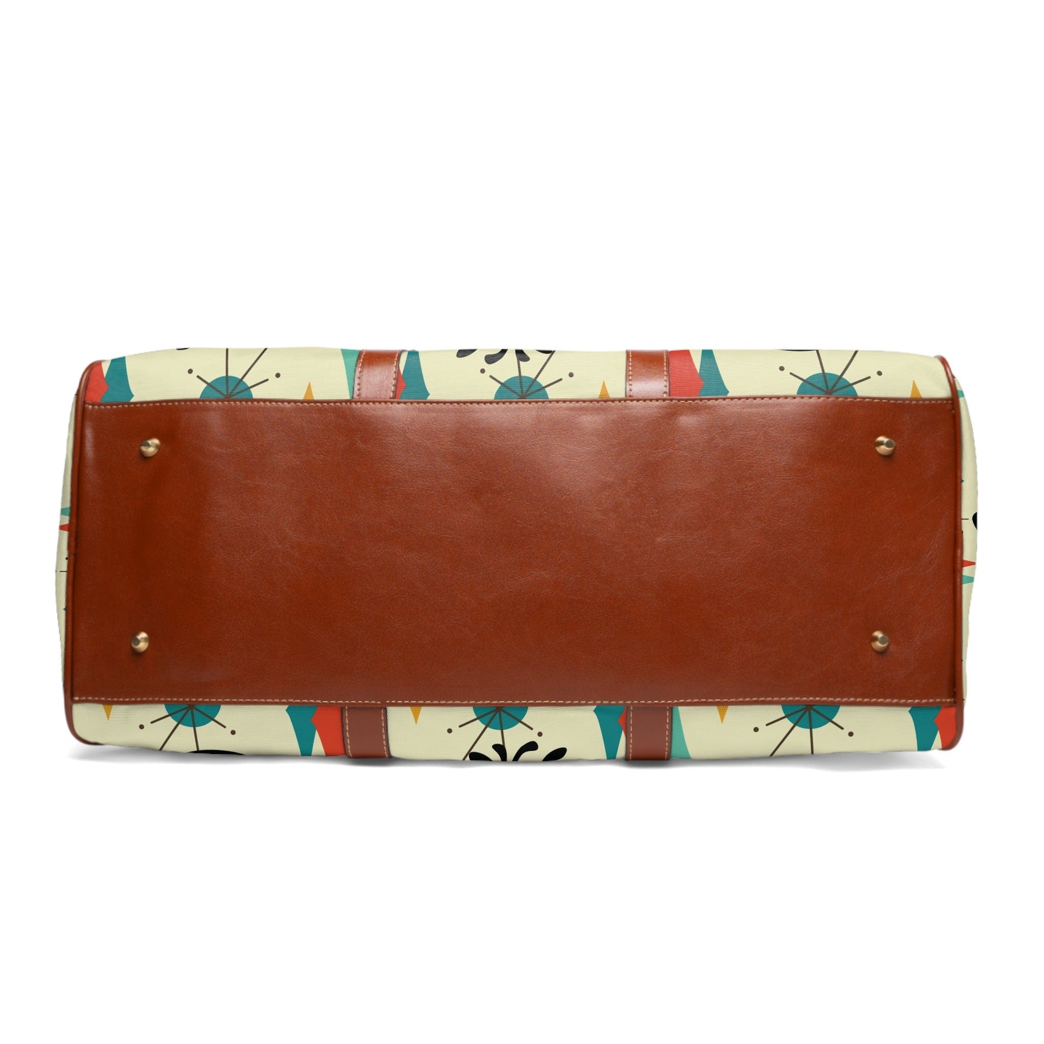 Kate McEnroe New York Atomic Kitchy Black Cat Franciscan Diamond Starburst Weekender Travel Bag, Mid Century Modern Geometric Beige, Orange, MustardDuffel Bags12178927421163667088