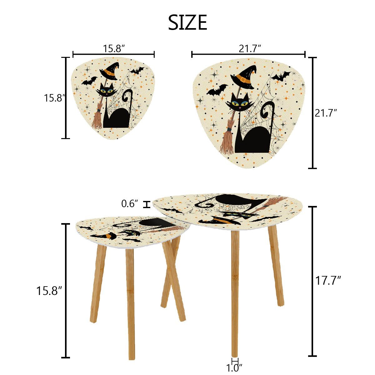 Kate McEnroe New York Atomic Kitsch Cat Halloween Witchy Nesting TablesNesting TablesuWqyYd2ZUY