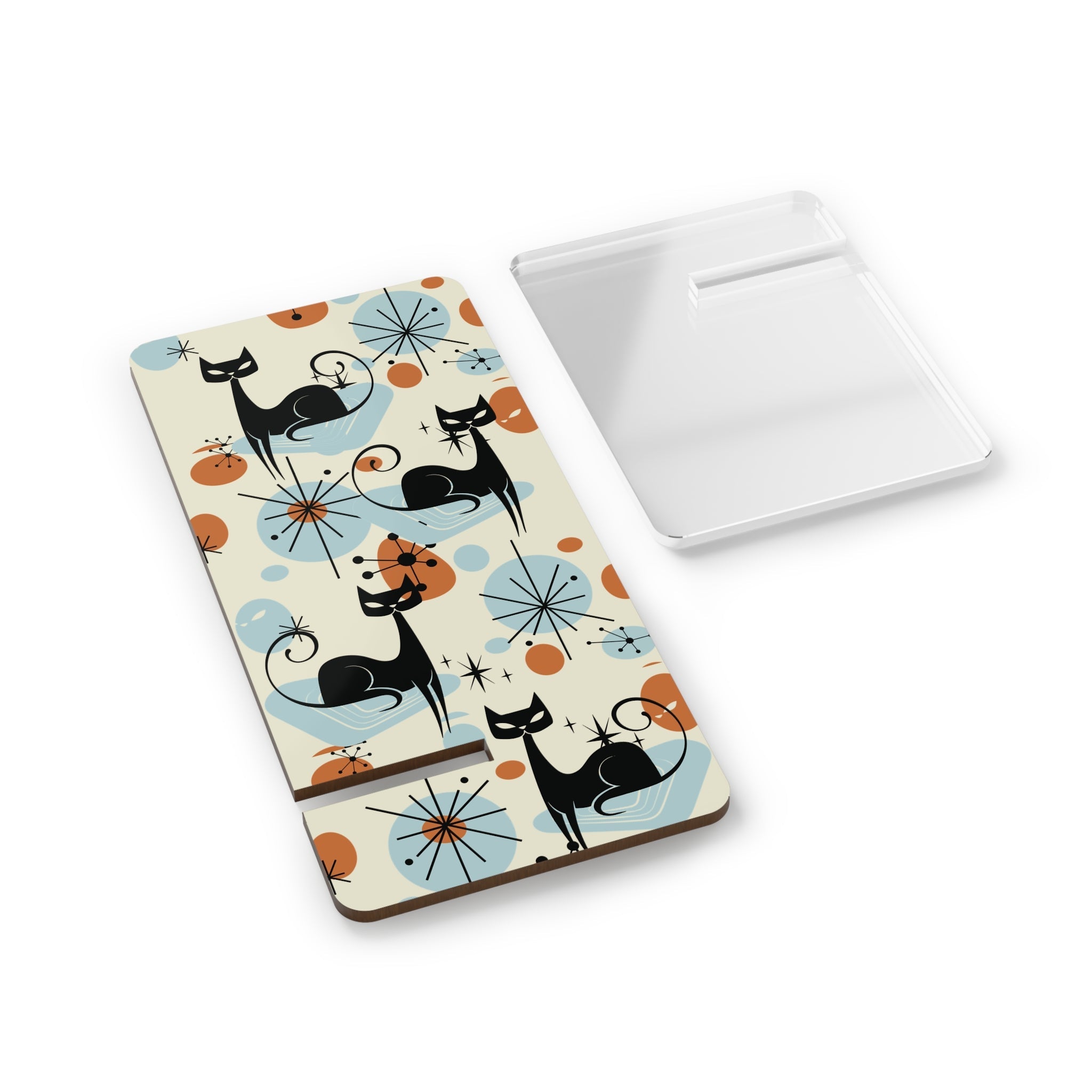Kate McEnroe New York Atomic Kitsch Cat Phone Stand, Mid Century Modern Retro Starburst, Sputnik Smartphone HolderMobile Phone Stands38082452616868952303