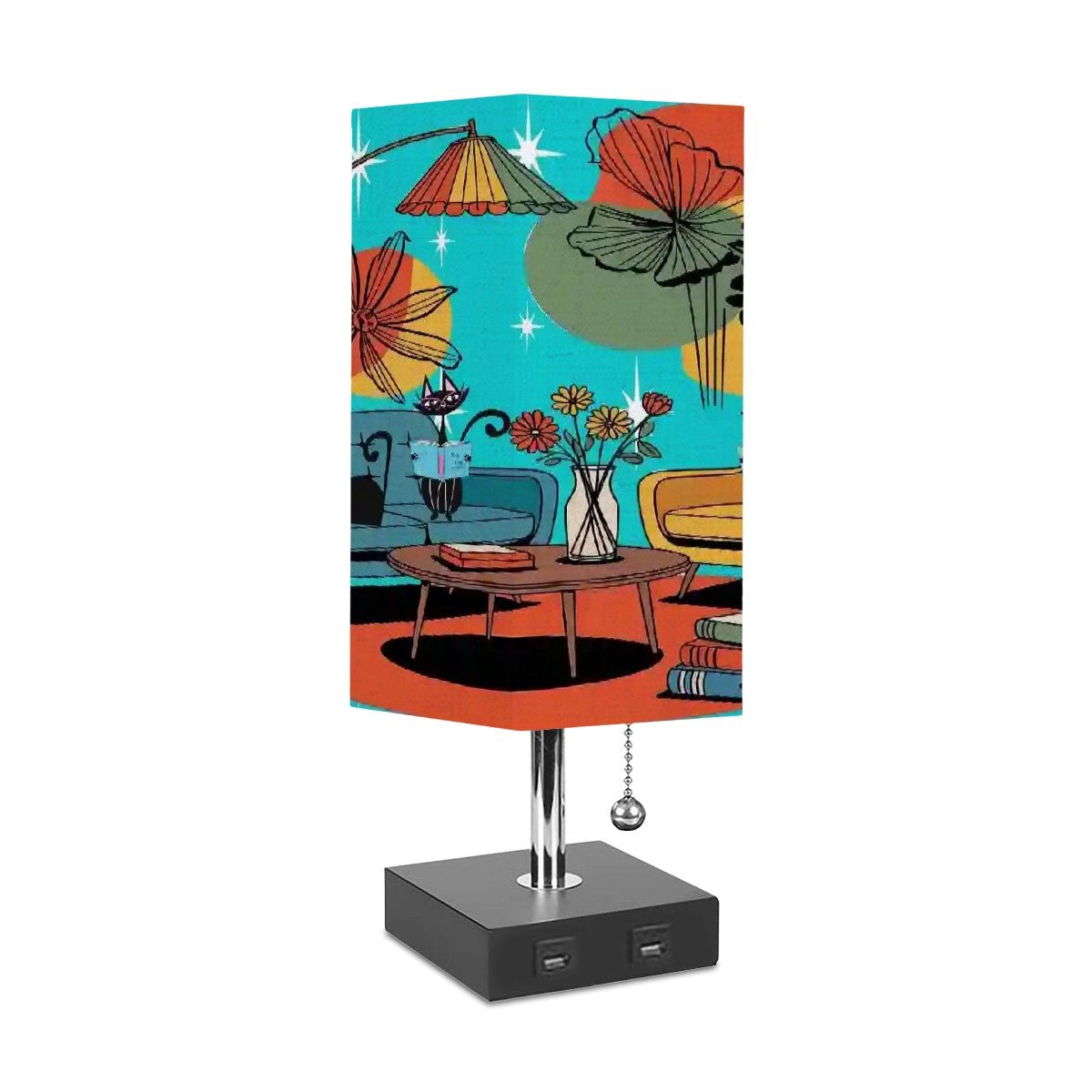 Kate McEnroe New York Atomic Kitsch Cat Reading Lounge Desk Lamp, Mid Century Modern MCM LightDesk LampsILQwt2OtdJ