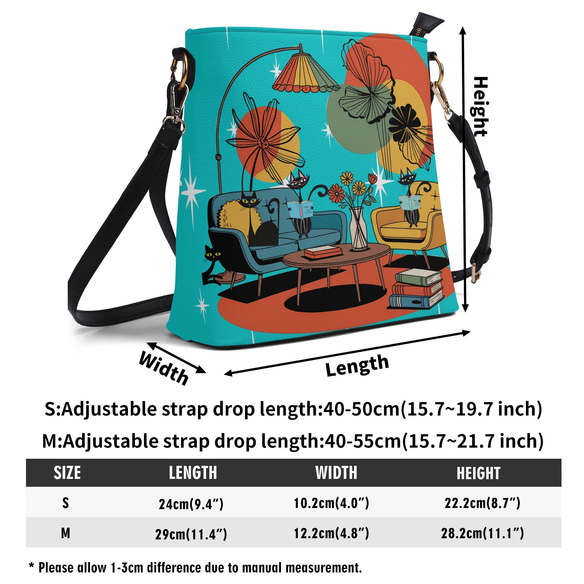 Kate McEnroe New York Atomic Kitsch Cat Reading Lounge Shoulder Bag, Mid Century Modern PurseHandbagsW8M8E6OW - 1