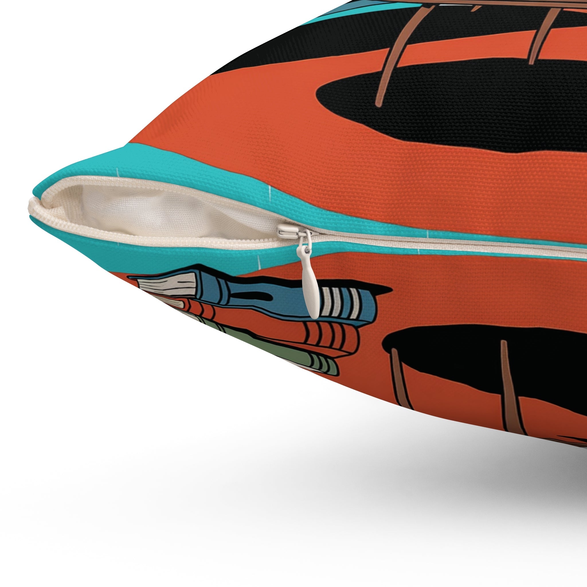 Kate McEnroe New York Atomic Kitsch Cat Throw Pillow, Retro Mid Century Modern Book Nook Accent, MCM Starburst Lounge CushionThrow Pillows22921720587233660266