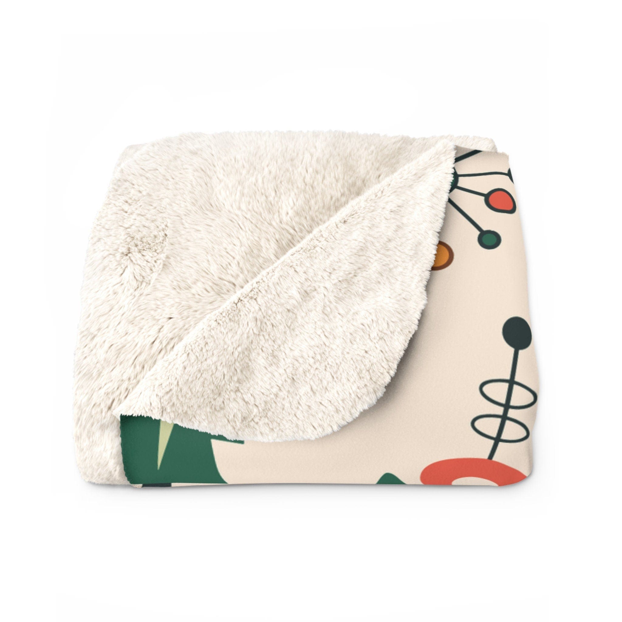 Kate McEnroe New York Atomic Kitschy Cat Mid Mod Retro Starburst Christmas Sherpa Fleece BlanketBlankets26283973280460018442