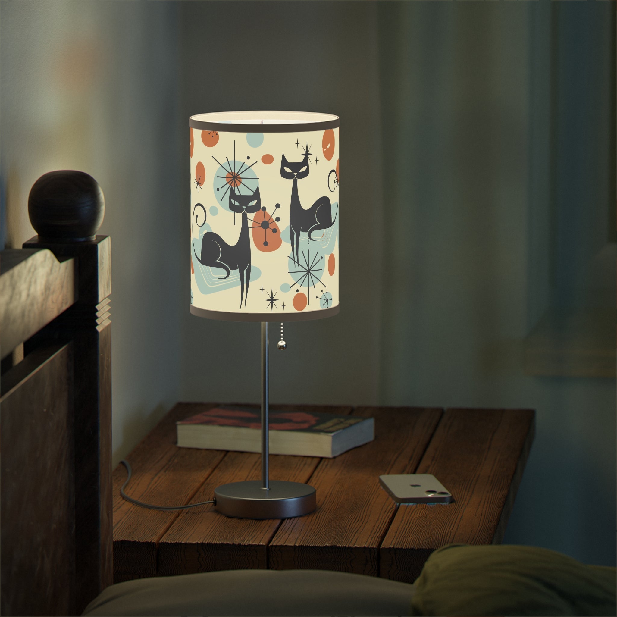 Kate McEnroe New York Atomic Kitschy Cat Table Lamp, Mid Century Modern, Retro 50s Starburst Accent LightTable Lamps64781712840848363552