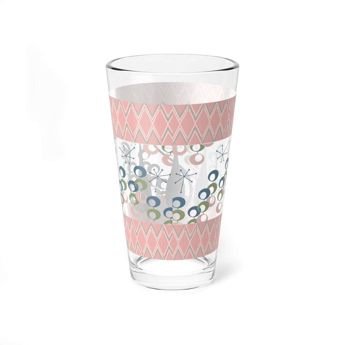 Kate McEnroe New York Atomic Kitschy Cat Trio Pint Glass, Retro Mid Century Modern Drinkware, Vintage Style BarwarePint Glasses27157435526004708384