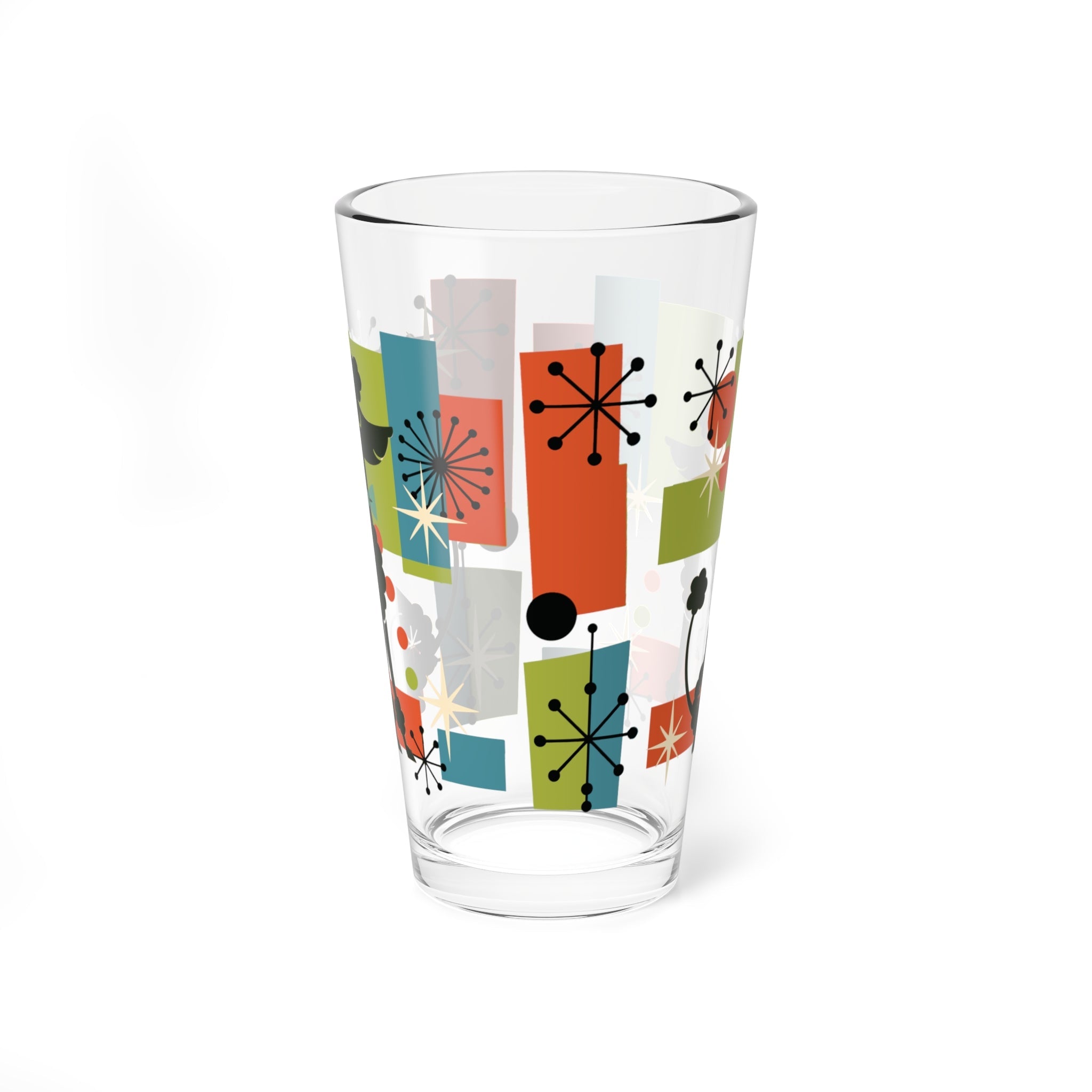 Kate McEnroe New York Atomic Kitschy Poodle Cocktail Barware, 50s Mid Century Modern Retro Pint Glass, MCM Starburst Mod Dog DrinkwarePint Glasses79011372823341542105