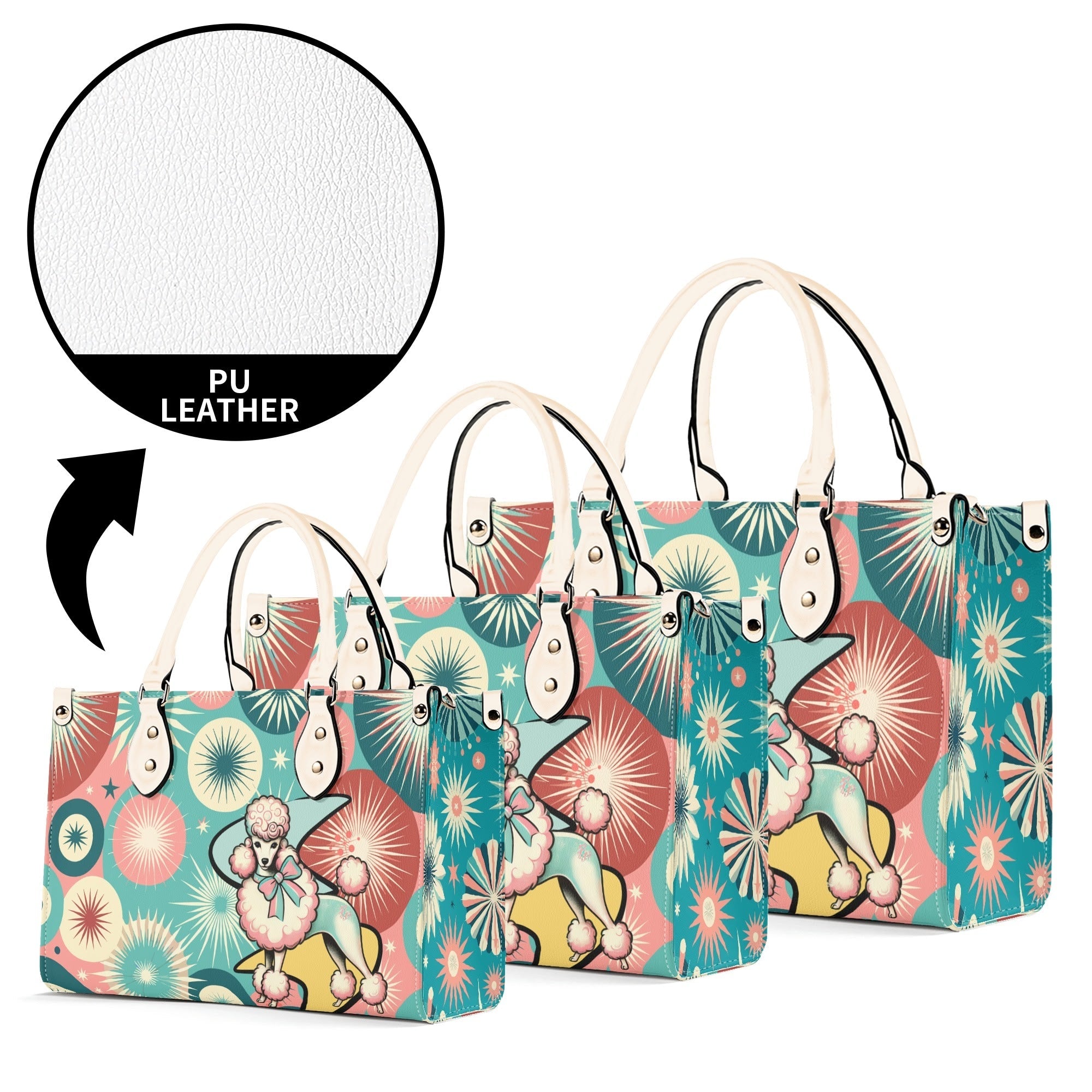 Kate McEnroe New York Atomic Kitschy Poodle Retro Handbag, Mid Century Modern Starburst 50s PurseHandbagsNKQ4EE1N - 1