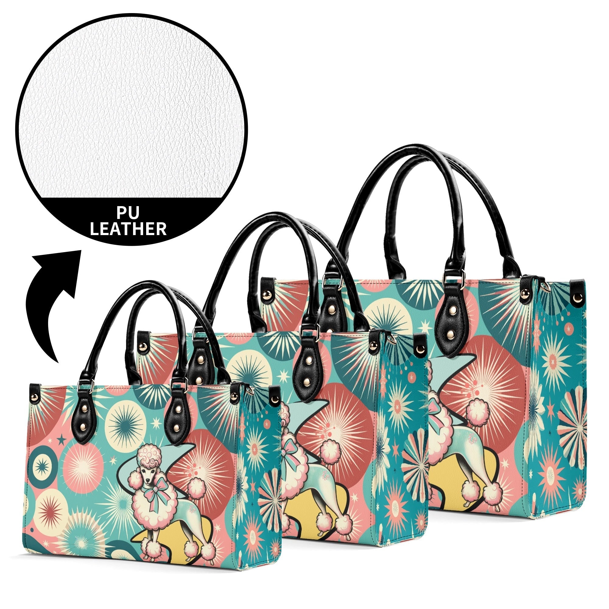 Kate McEnroe New York Atomic Kitschy Poodle Retro Handbag, Mid Century Modern Starburst 50s PurseHandbagsNKQ4EE1N - 1