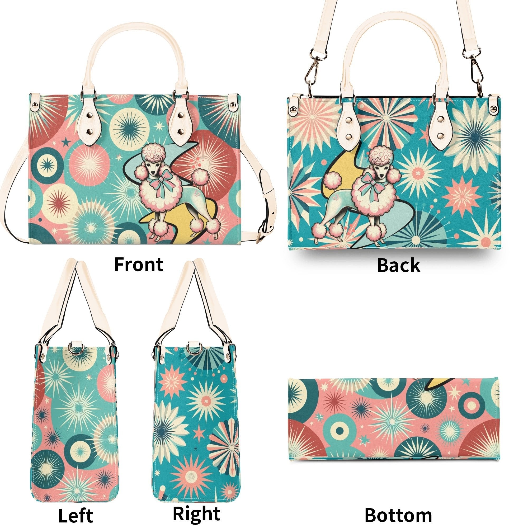 Kate McEnroe New York Atomic Kitschy Poodle Retro Handbag, Mid Century Modern Starburst 50s PurseHandbagsNKQ4EE1N - 1