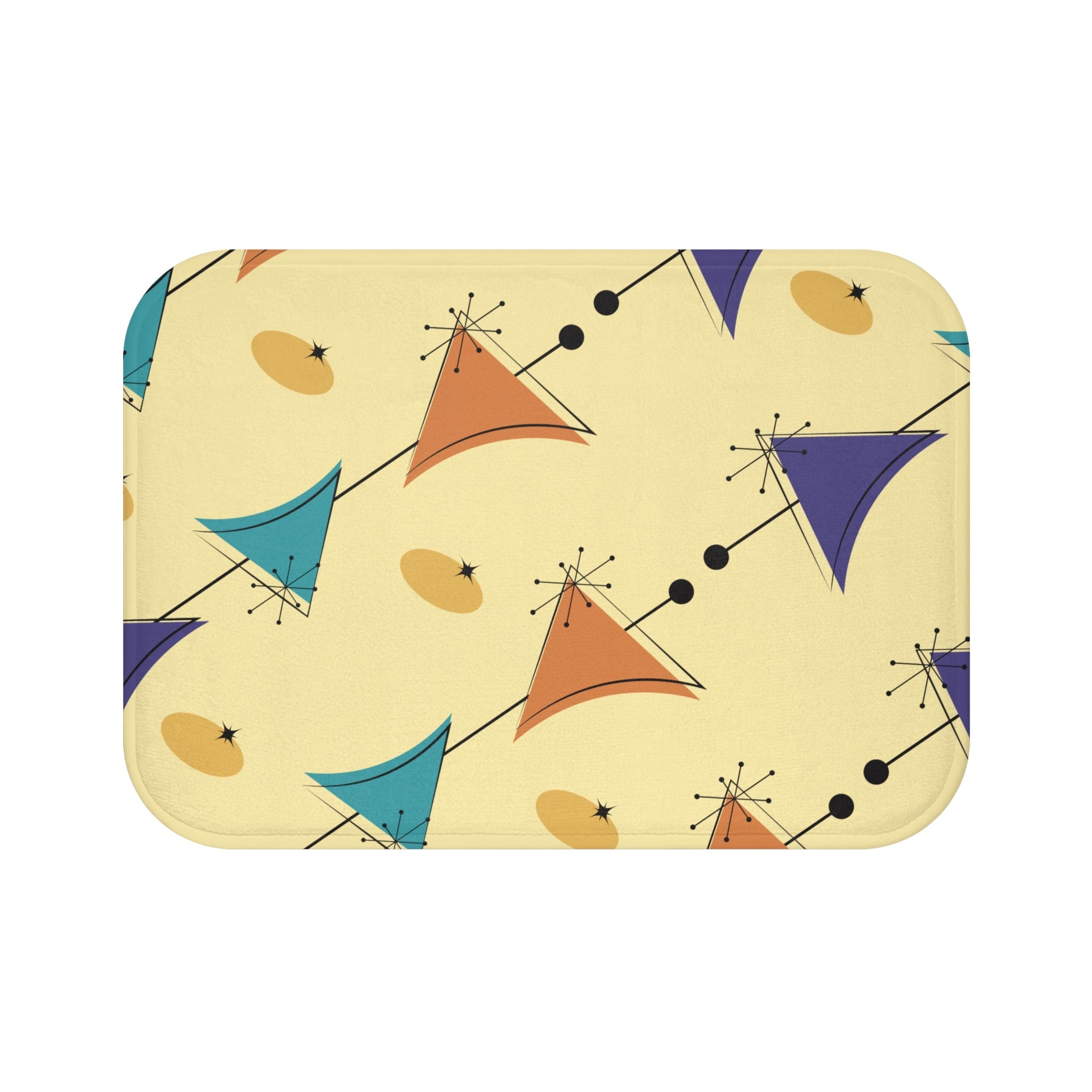 Kate McEnroe New York Atomic Mid Century Modern Bath Mat, Retro Geometric Triangle MCM Bathroom RugBath Mats21457468055804907789