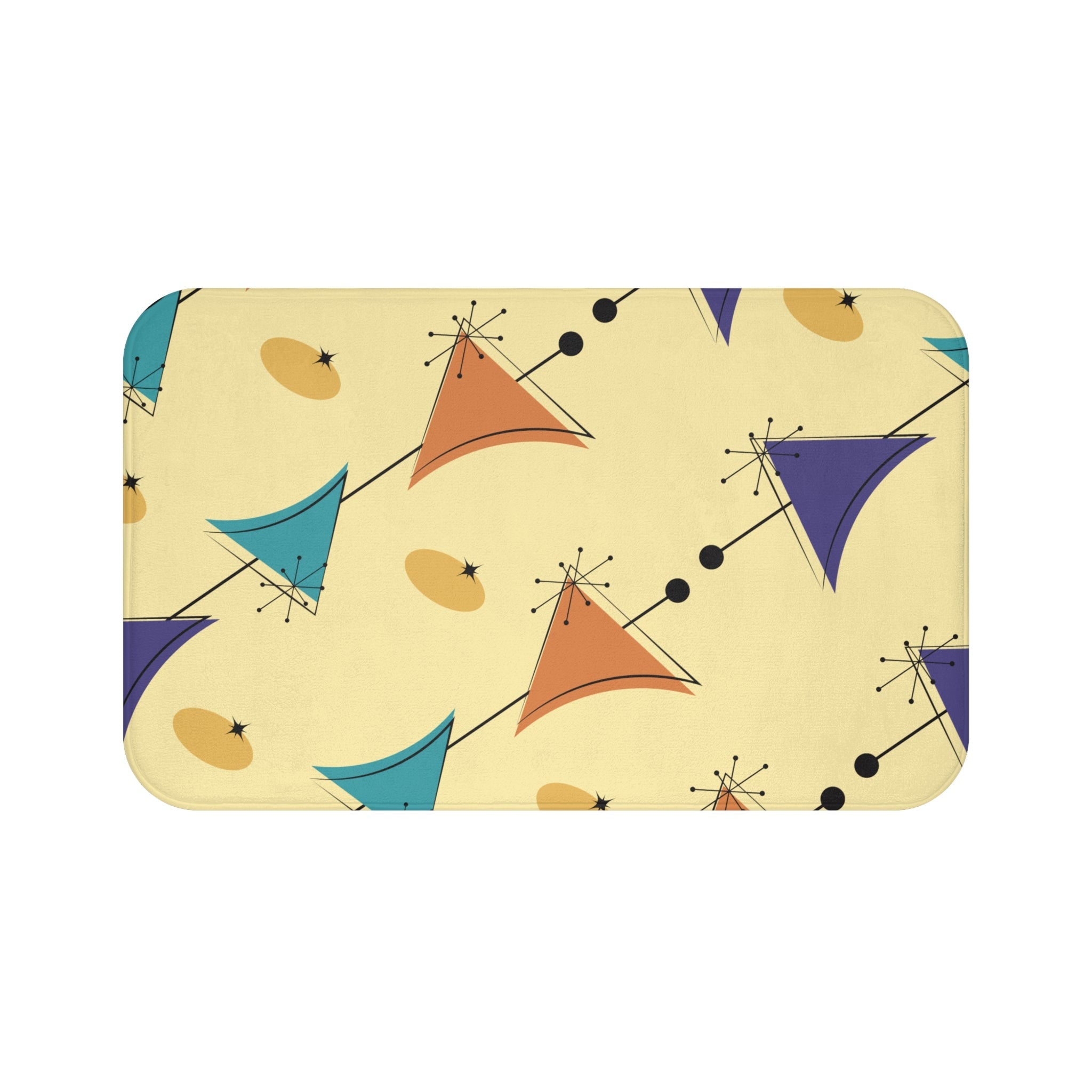 Kate McEnroe New York Atomic Mid Century Modern Bath Mat, Retro Geometric Triangle MCM Bathroom RugBath Mats21457468055804907789