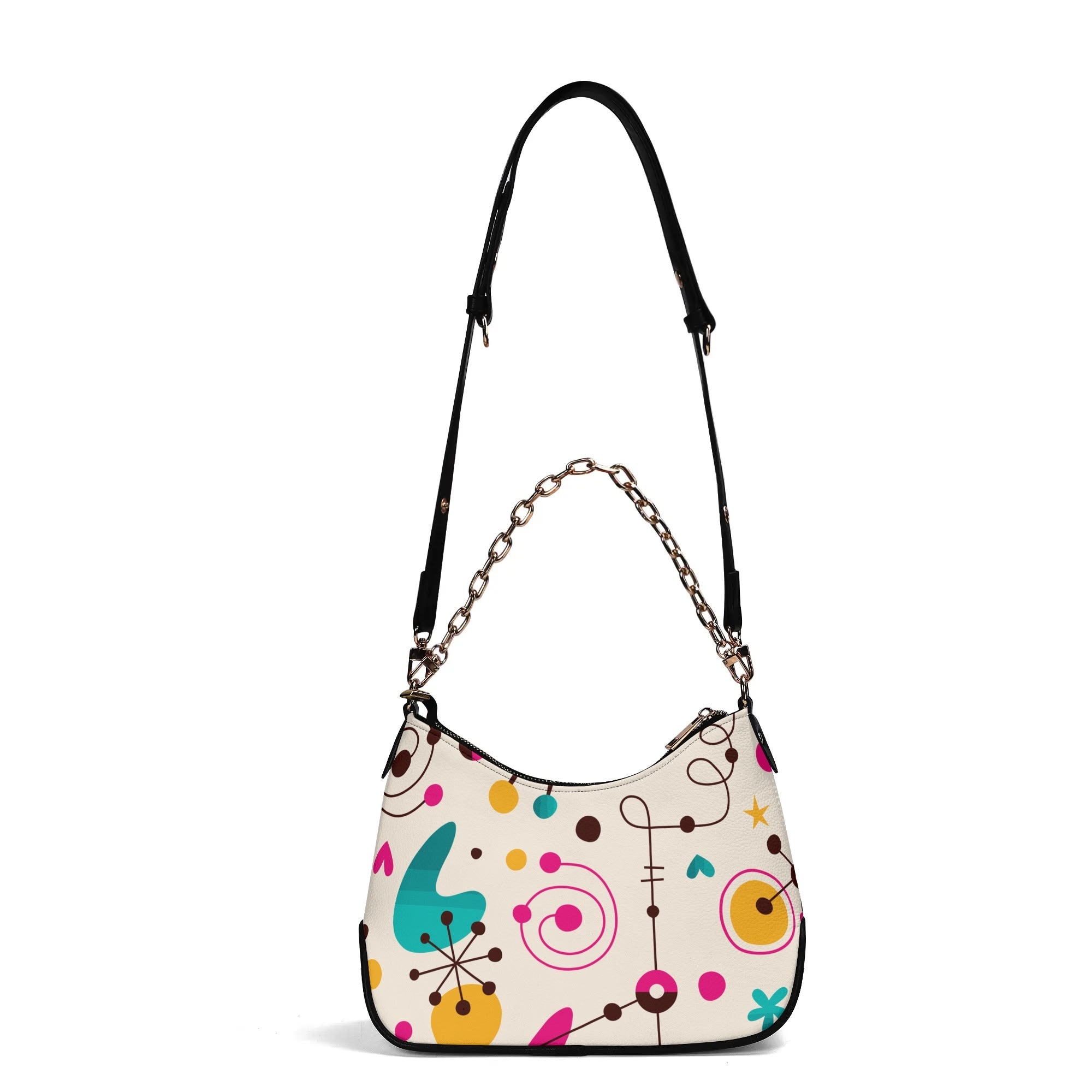 Kate McEnroe New York Atomic Mid Century Modern Hobo Bag, Colorful Retro Geometric PurseHandbagsNO9KLOPY - 1