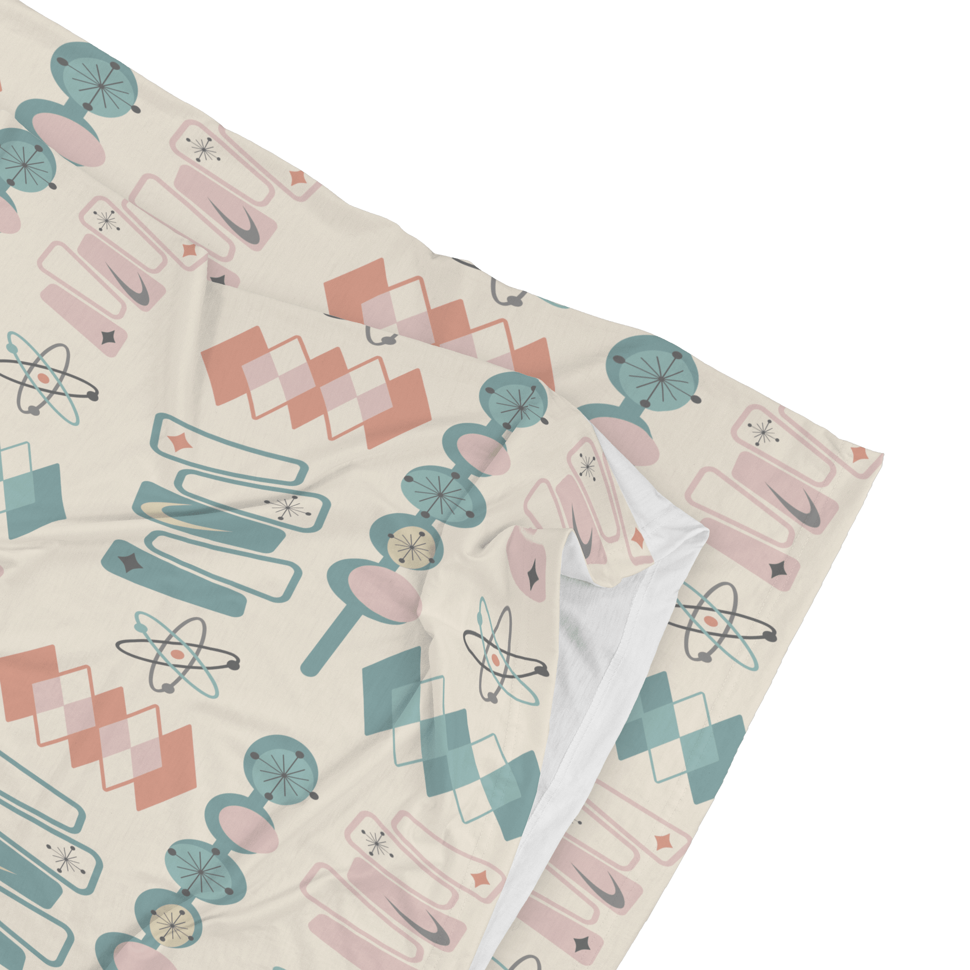 Kate McEnroe New York Atomic Mid Century Modern Pillowcase, Retro Geometric Pink Teal BeddingPillowcases1250