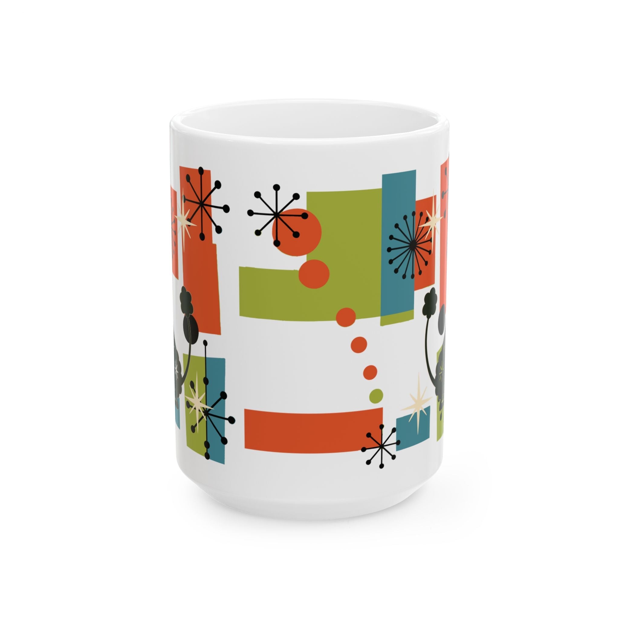 Kate McEnroe New York Atomic Poodle Coffee Mug, Retro MCM Starburst Mid Century ModernMugs28900786853722092421