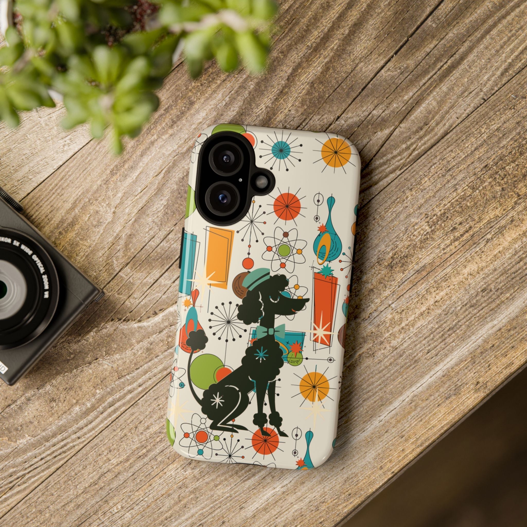Kate McEnroe New York Atomic Poodle Mid Century Modern iPhone Case, Retro Starburst Mod CoverPhone Cases18583470668274866522