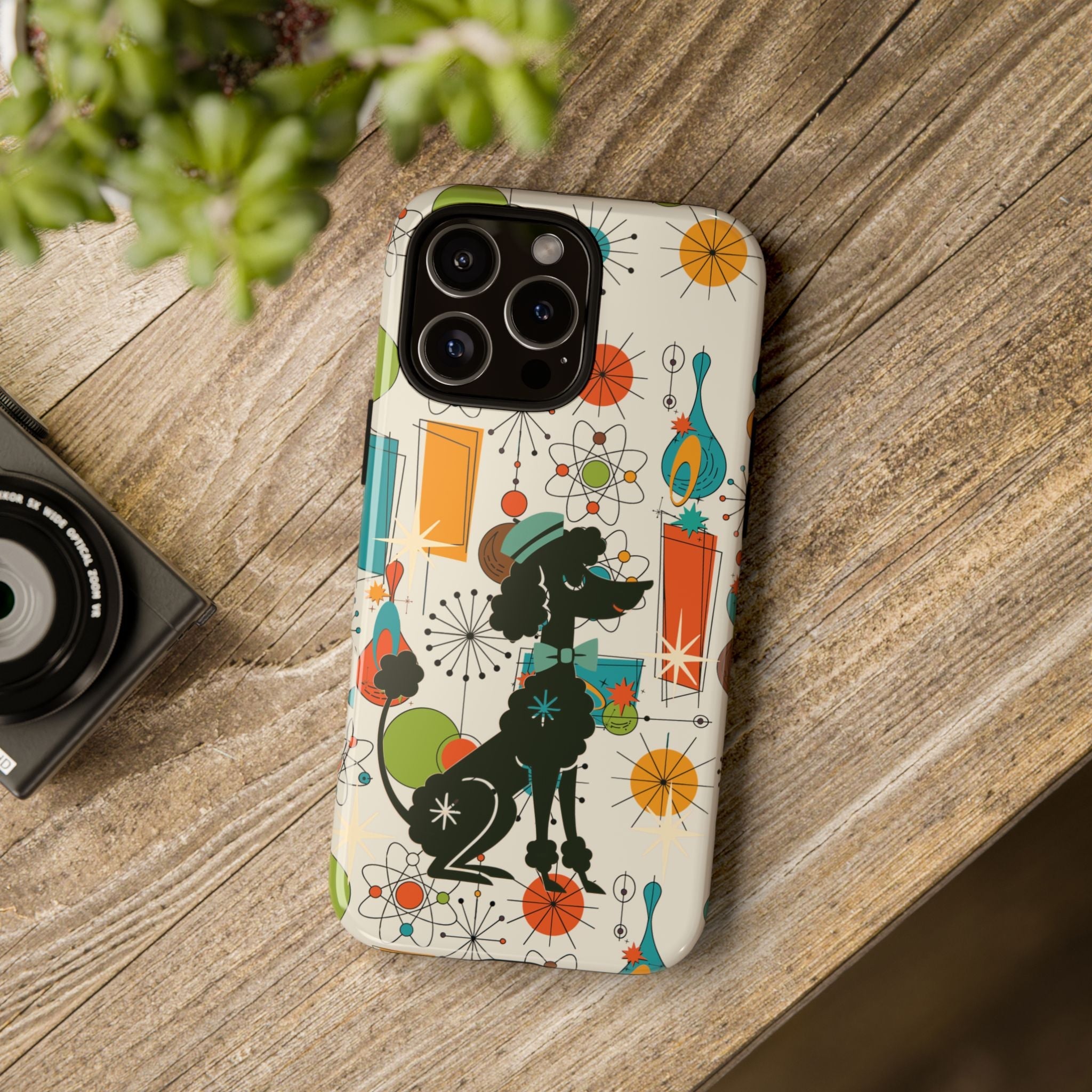 Kate McEnroe New York Atomic Poodle Mid Century Modern iPhone Case, Retro Starburst Mod CoverPhone Cases18592701188487300645