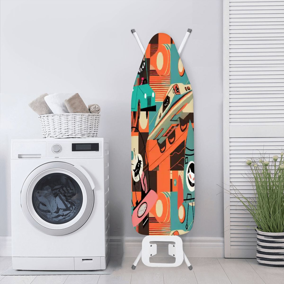 Kate McEnroe New York Atomic Space Cats, Sputnik Mid Century Modern Ironing Board CoverIroning Board CoversGdBJjPtHQg