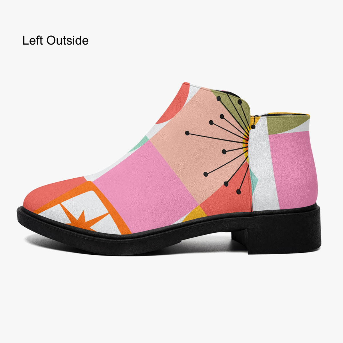 Kate McEnroe New York Atomic Starburst Ankle Boots, Mid Century Modern MCM Women&