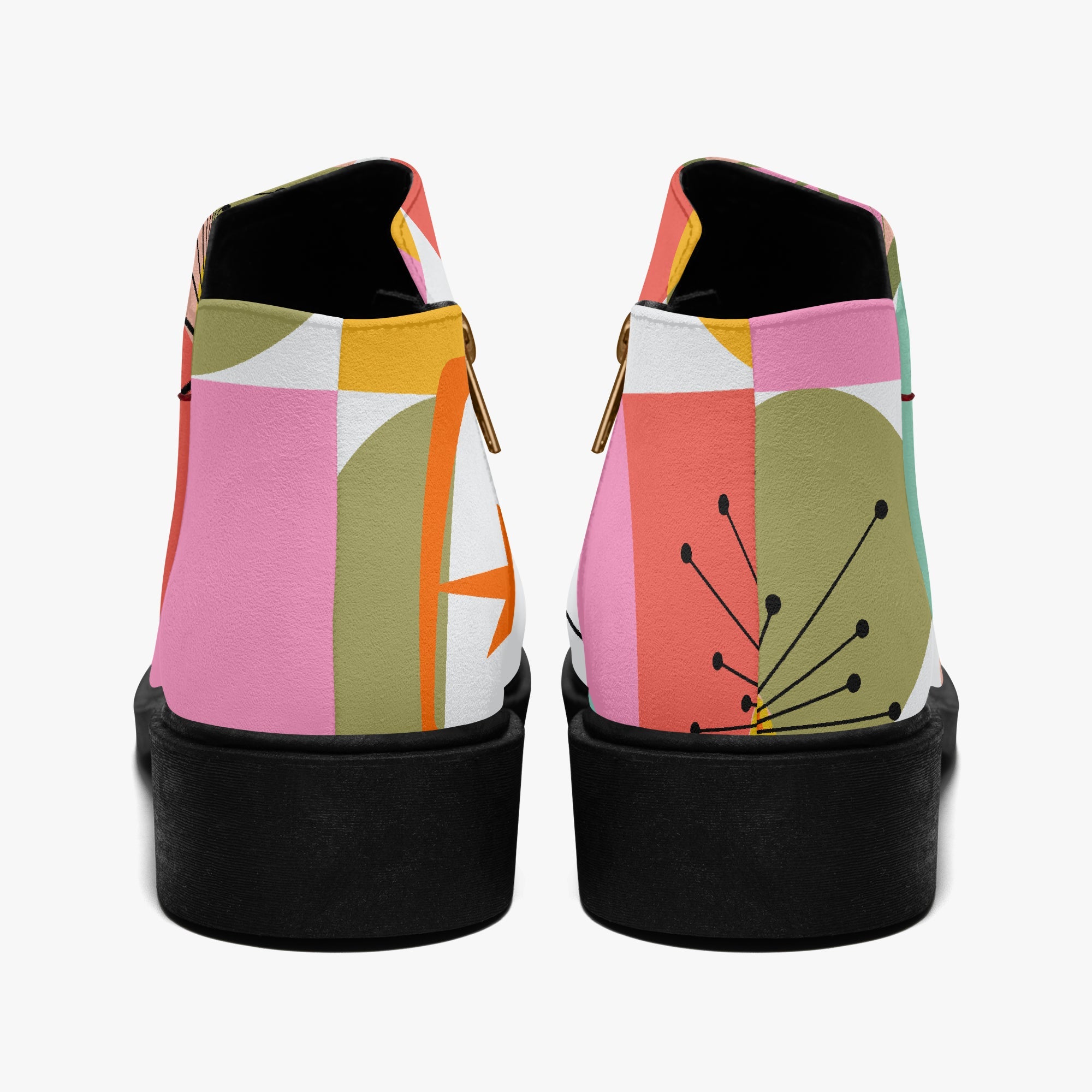 Kate McEnroe New York Atomic Starburst Ankle Boots, Mid Century Modern MCM Women&