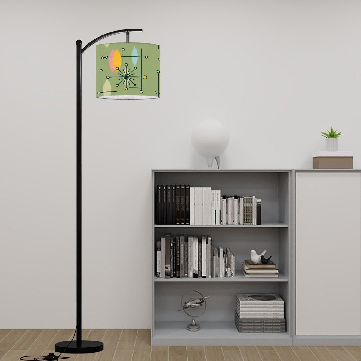 Kate McEnroe New York Atomic Starburst Arc Floor Lamp, Mid Century Modern Overarching Light, Retro 50s Accent LampFloor LampsFCgyR4frLk