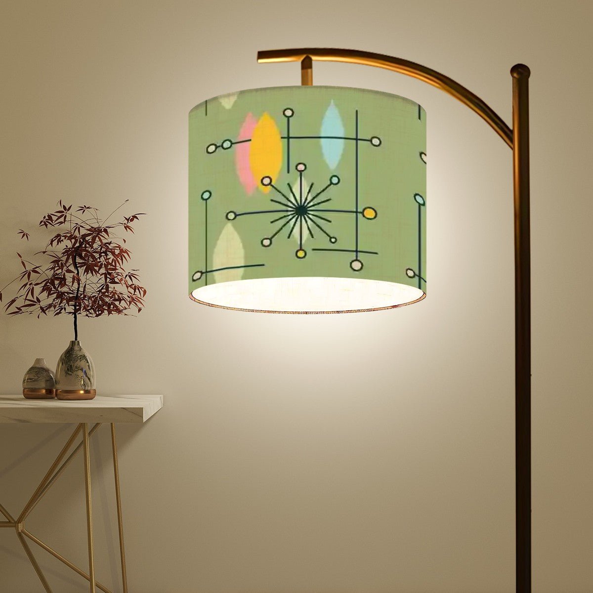 Kate McEnroe New York Atomic Starburst Arc Floor Lamp, Mid Century Modern Overarching Light, Retro 50s Accent LampFloor LampsFCgyR4frLk