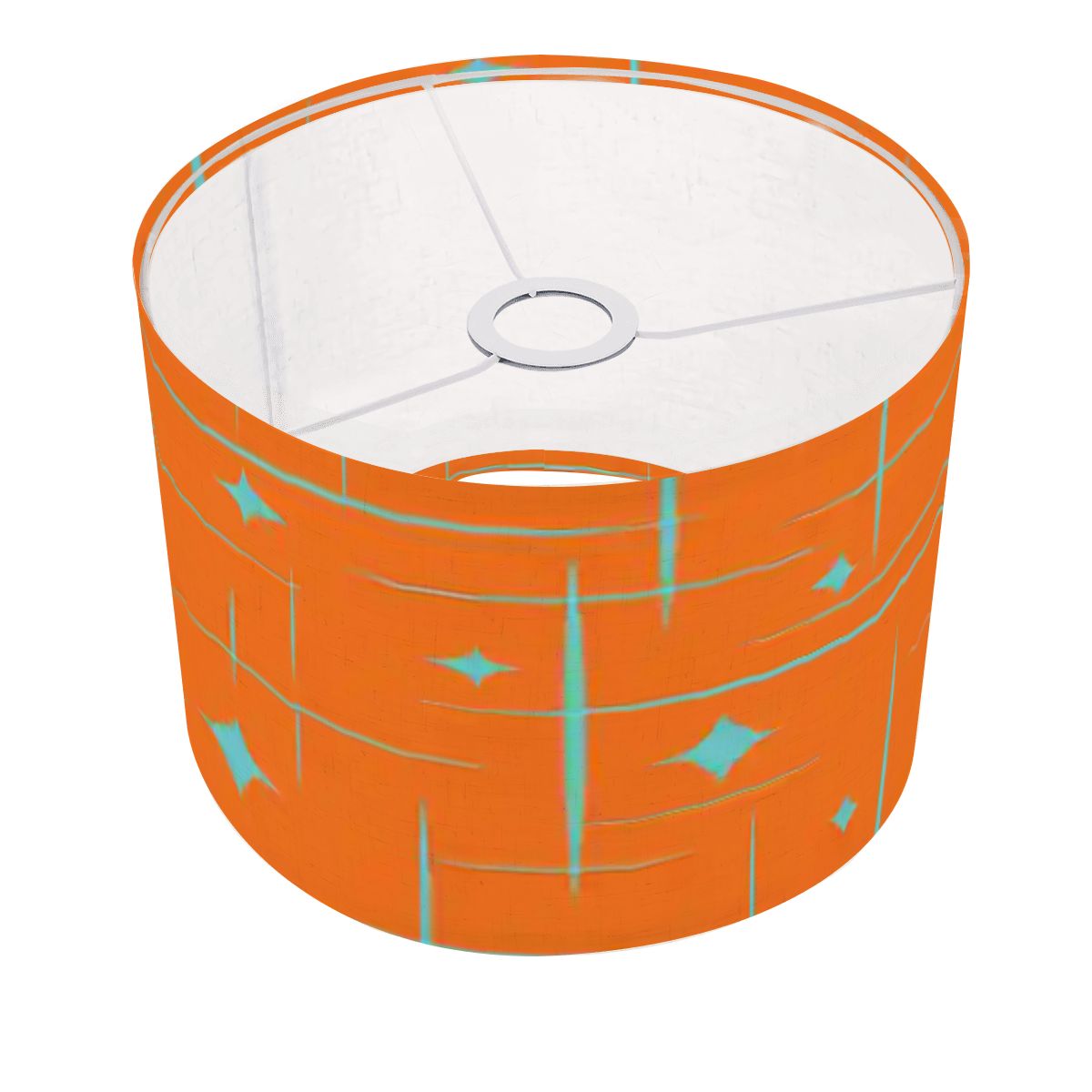 Kate McEnroe New York Atomic Starburst Geometric Diamond Mid Century Modern Orange Drum Lamp ShadeLamp ShadesgJCY6xr4Yq