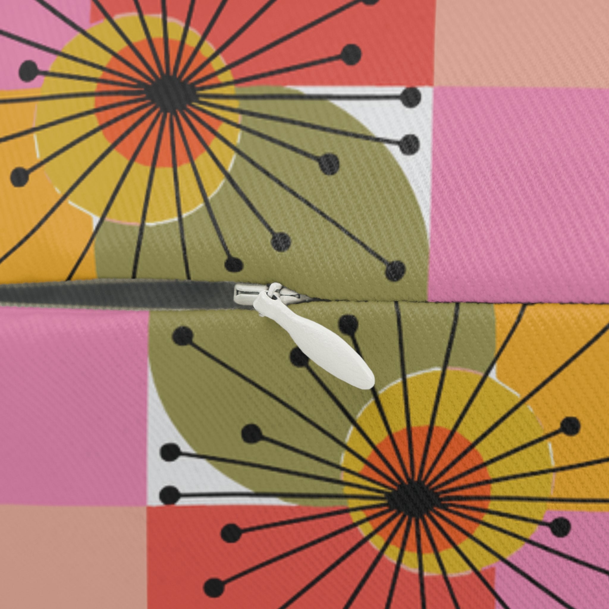 Kate McEnroe New York Atomic Starburst Lumbar Pillow, Kitschy Mid Century Modern MCM DecorLumbar Pillows15691211084551645076