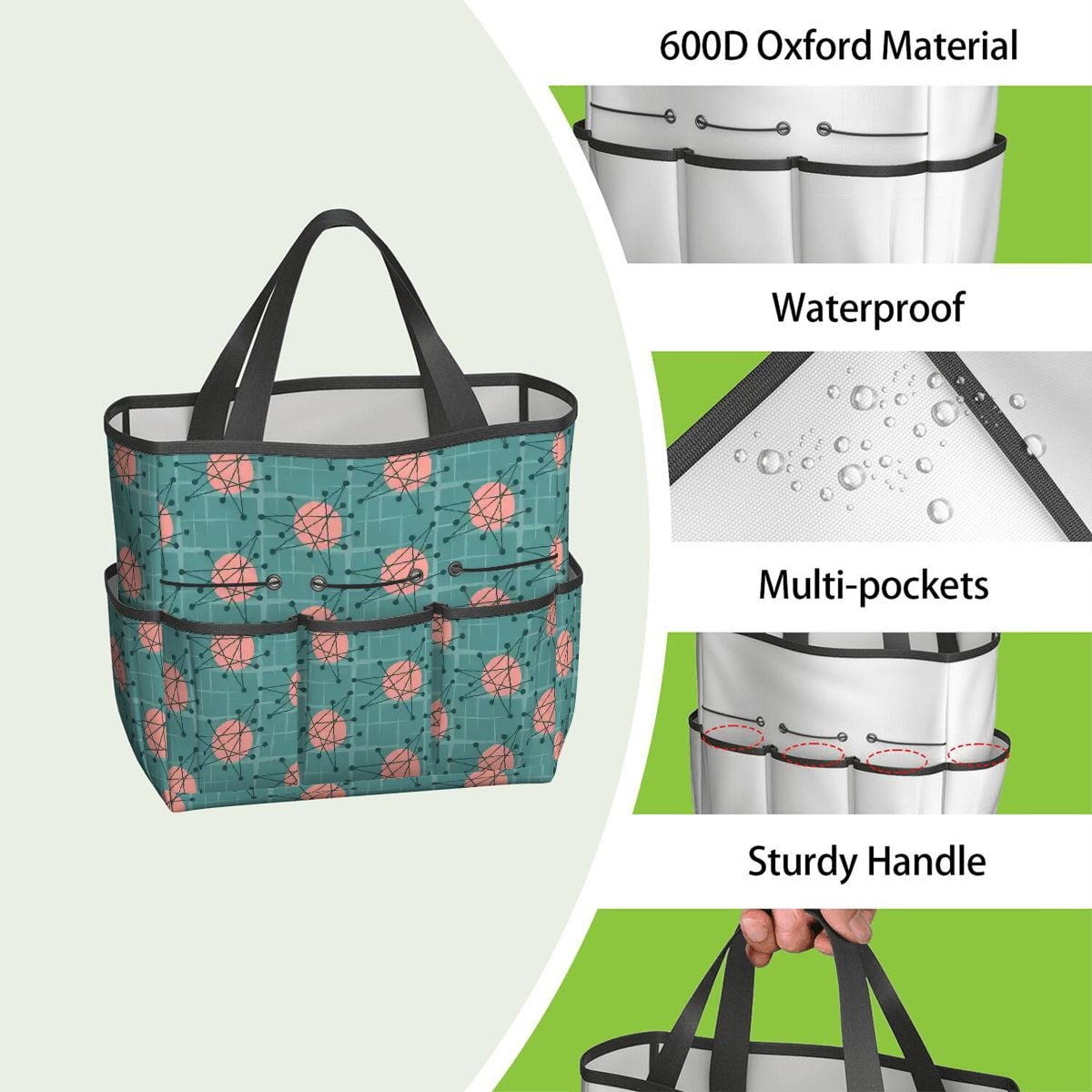 Kate McEnroe New York Atomic Starburst Teal Mid Century Modern Garden Tool BagGarden Tool Bag0YWTHGYQiL