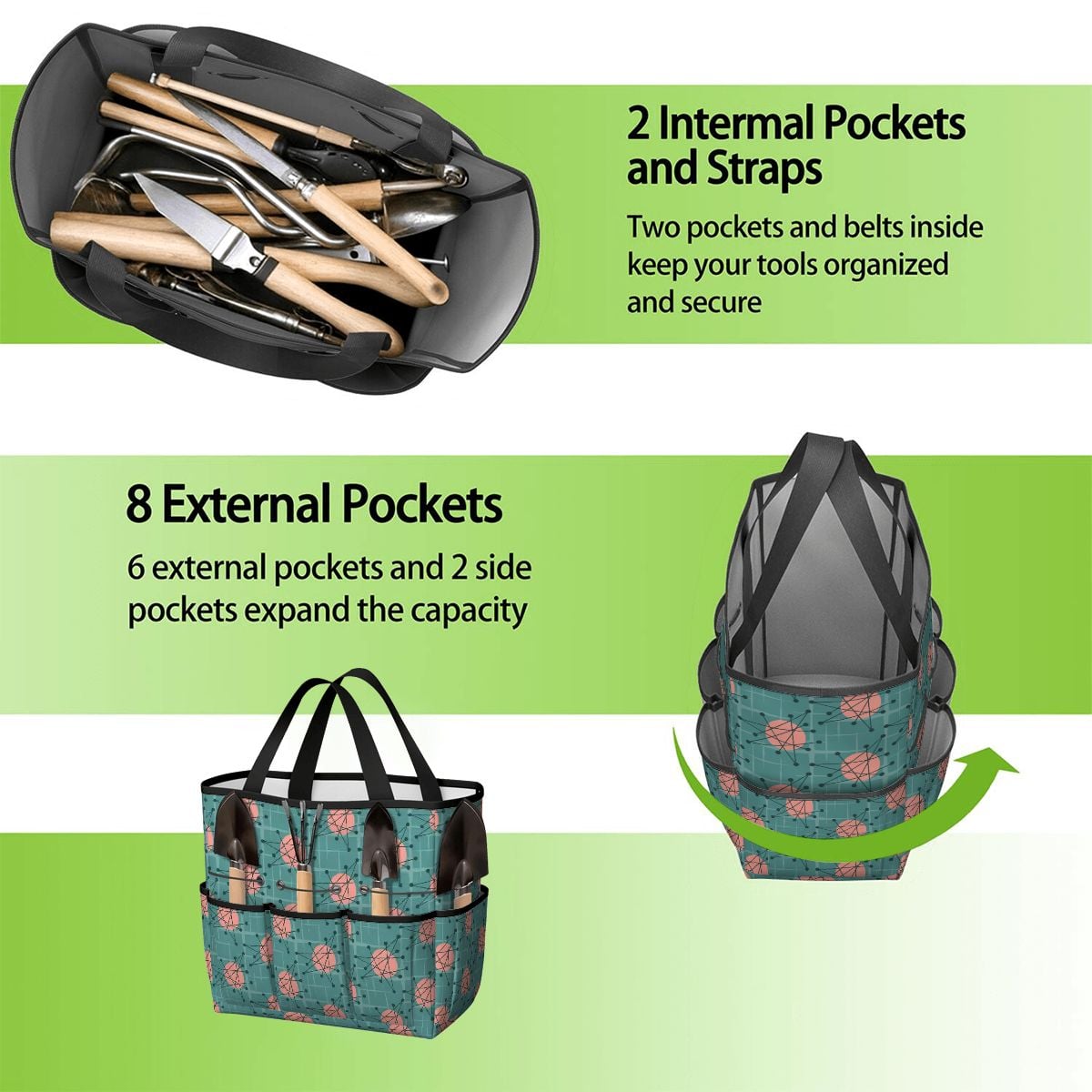 Kate McEnroe New York Atomic Starburst Teal Mid Century Modern Garden Tool BagGarden Tool Bag0YWTHGYQiL