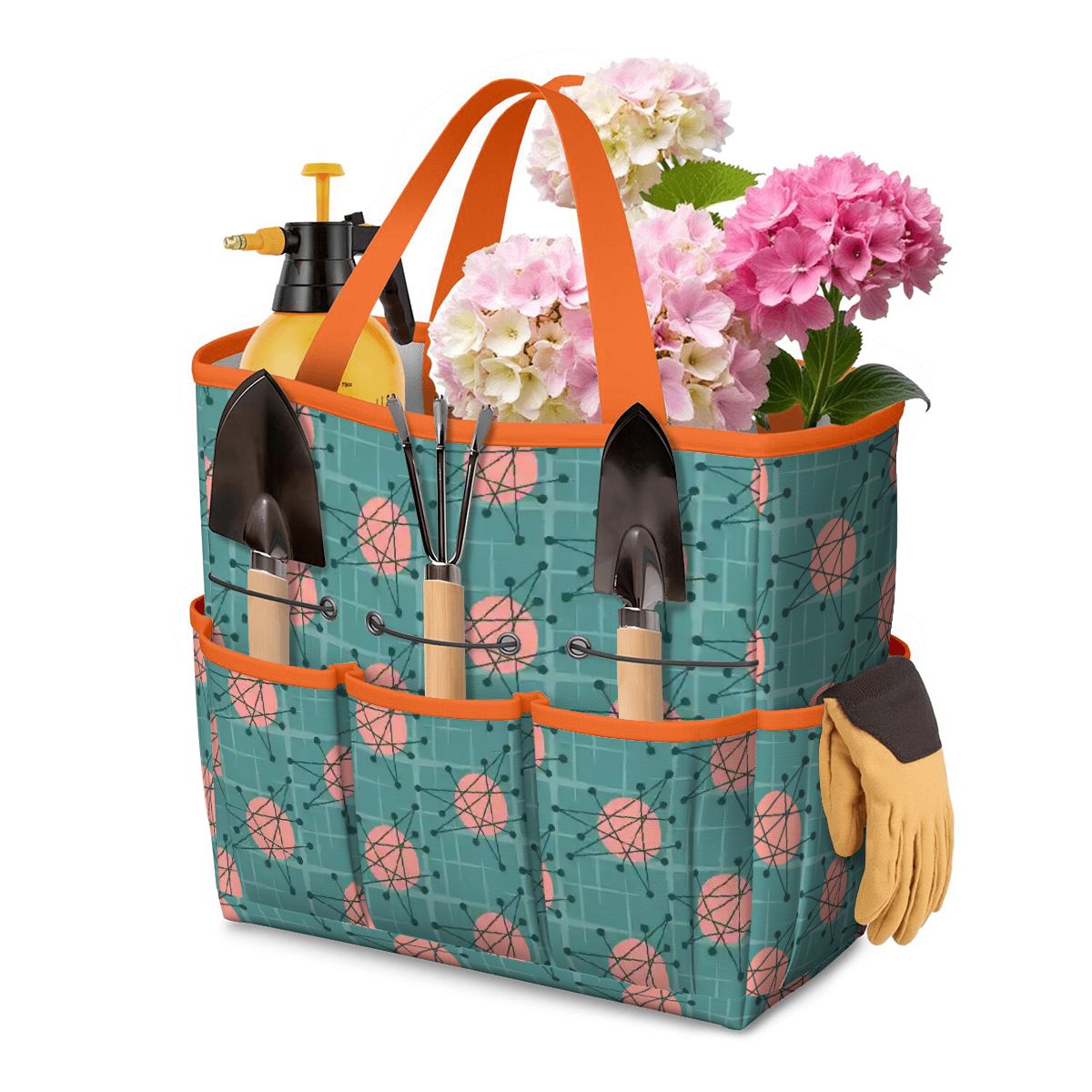 Kate McEnroe New York Atomic Starburst Teal Mid Century Modern Garden Tool BagGarden Tool Bag80GxyuqRxO