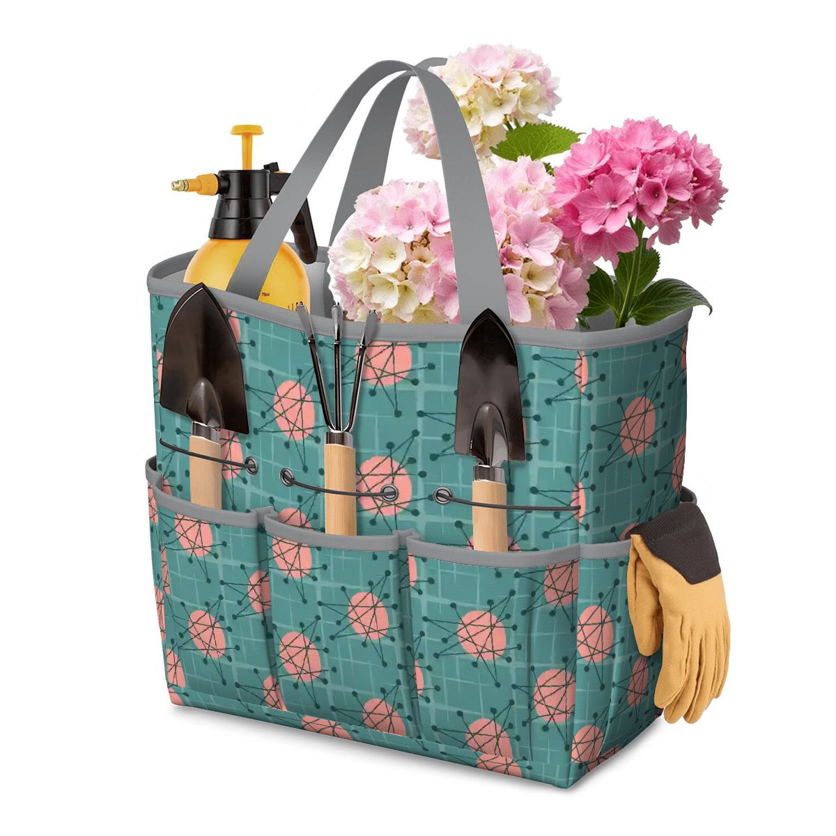 Kate McEnroe New York Atomic Starburst Teal Mid Century Modern Garden Tool BagGarden Tool Bagj8fIMOkmGz