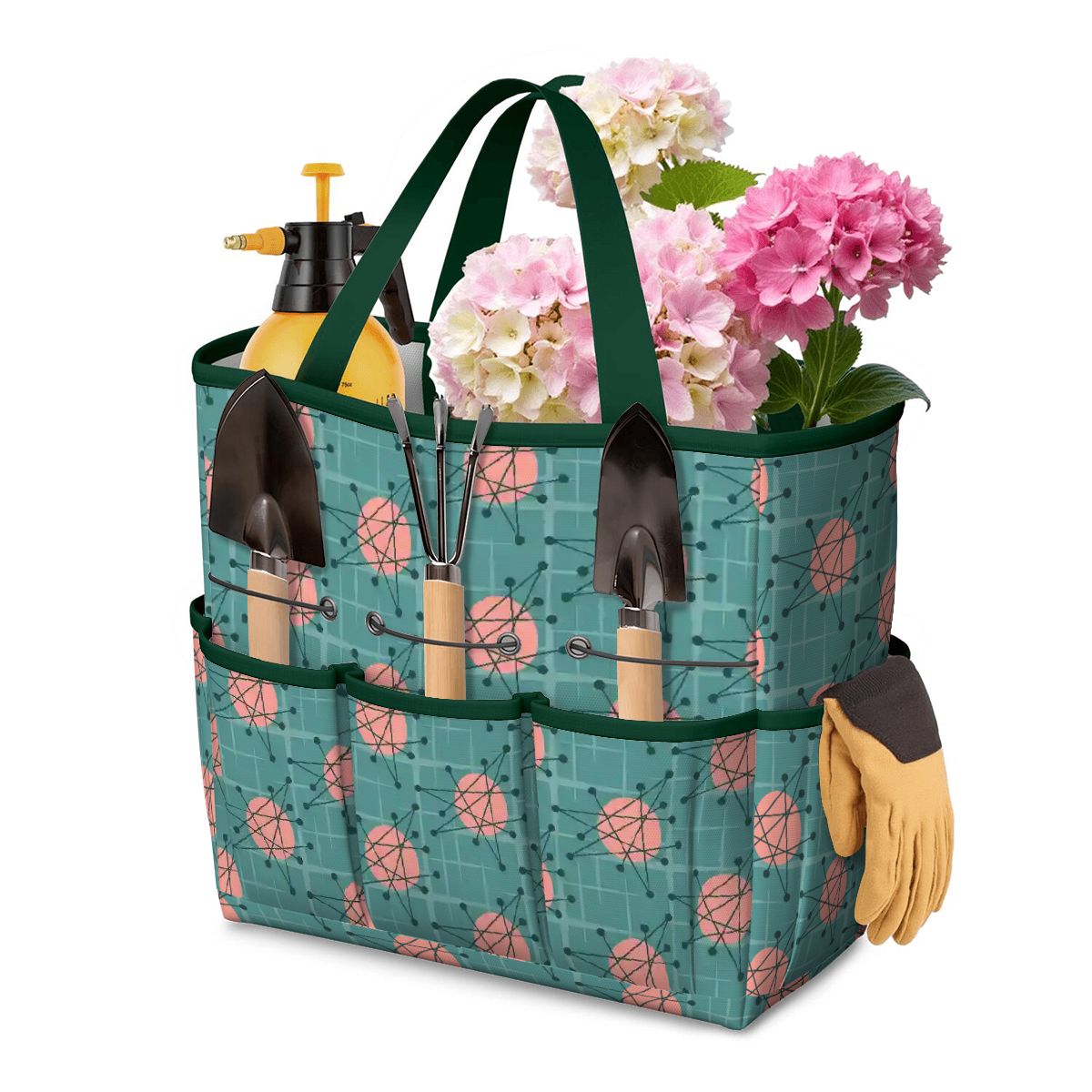 Kate McEnroe New York Atomic Starburst Teal Mid Century Modern Garden Tool BagGarden Tool BagMVC4j421ue