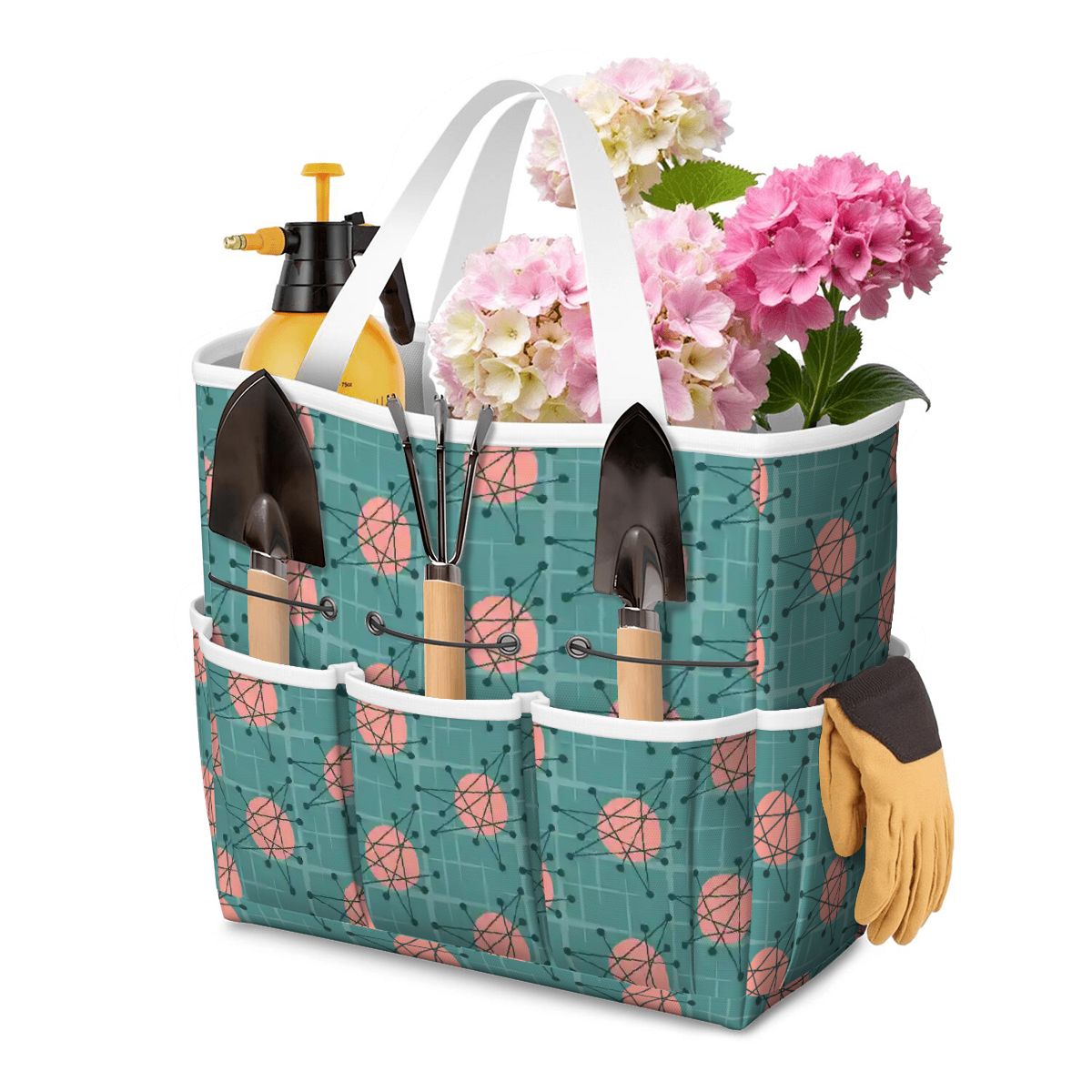 Kate McEnroe New York Atomic Starburst Teal Mid Century Modern Garden Tool BagGarden Tool BagnIX8sypvZW