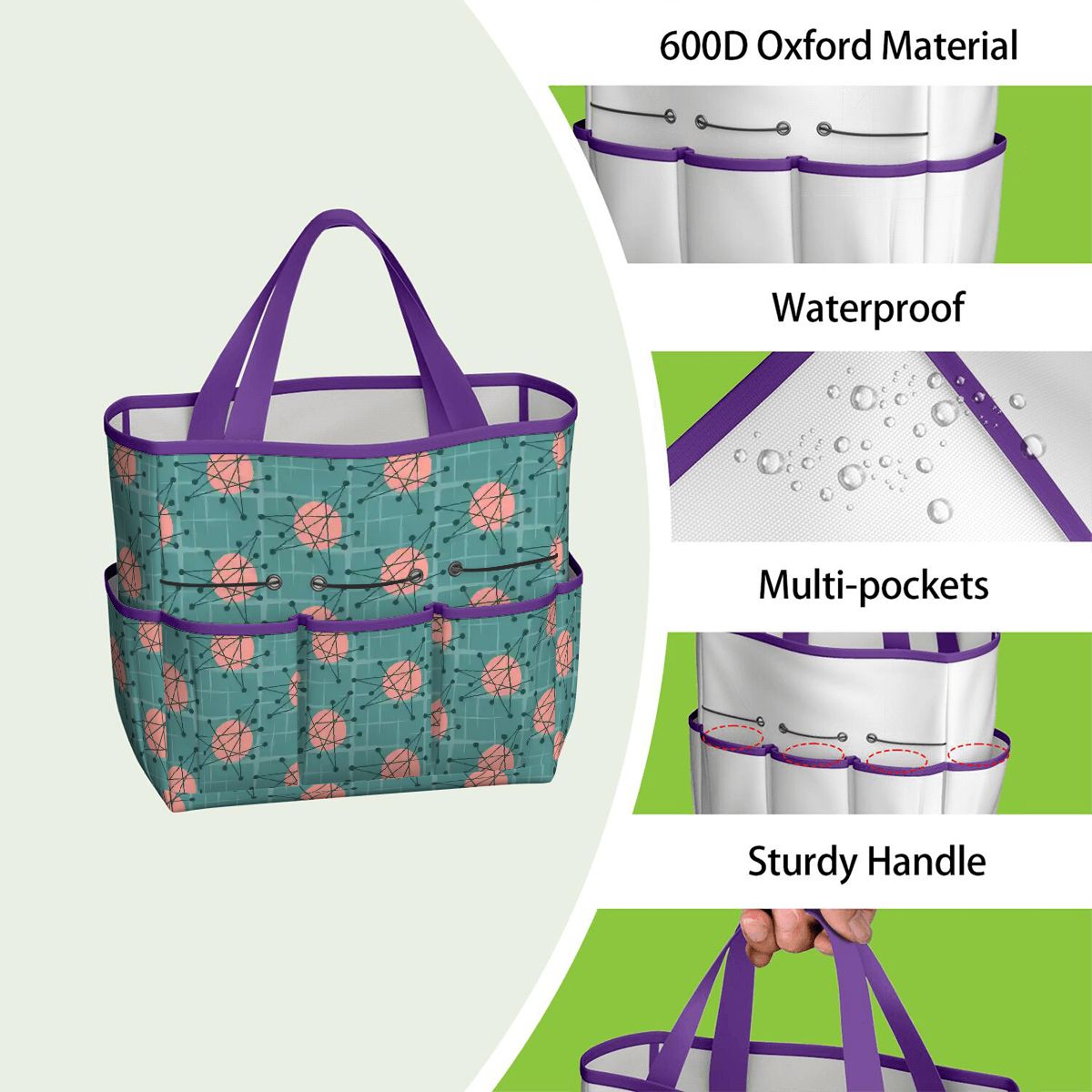 Kate McEnroe New York Atomic Starburst Teal Mid Century Modern Garden Tool BagGarden Tool BaguVS0pyVAZ8