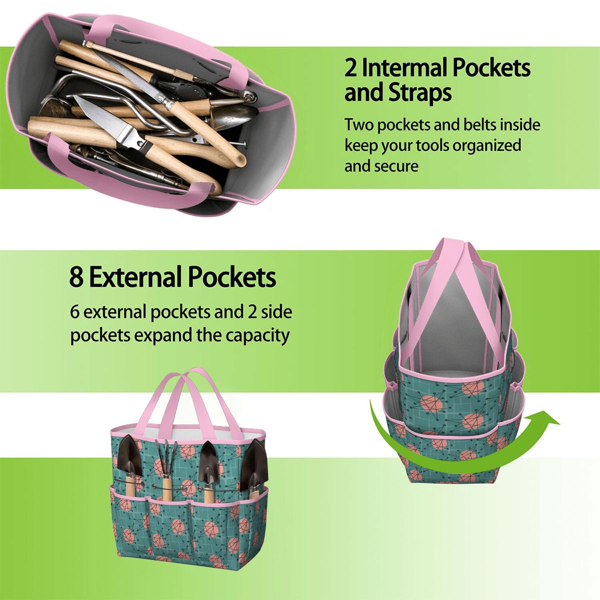 Kate McEnroe New York Atomic Starburst Teal Mid Century Modern Garden Tool BagGarden Tool BaguVS0pyVAZ8